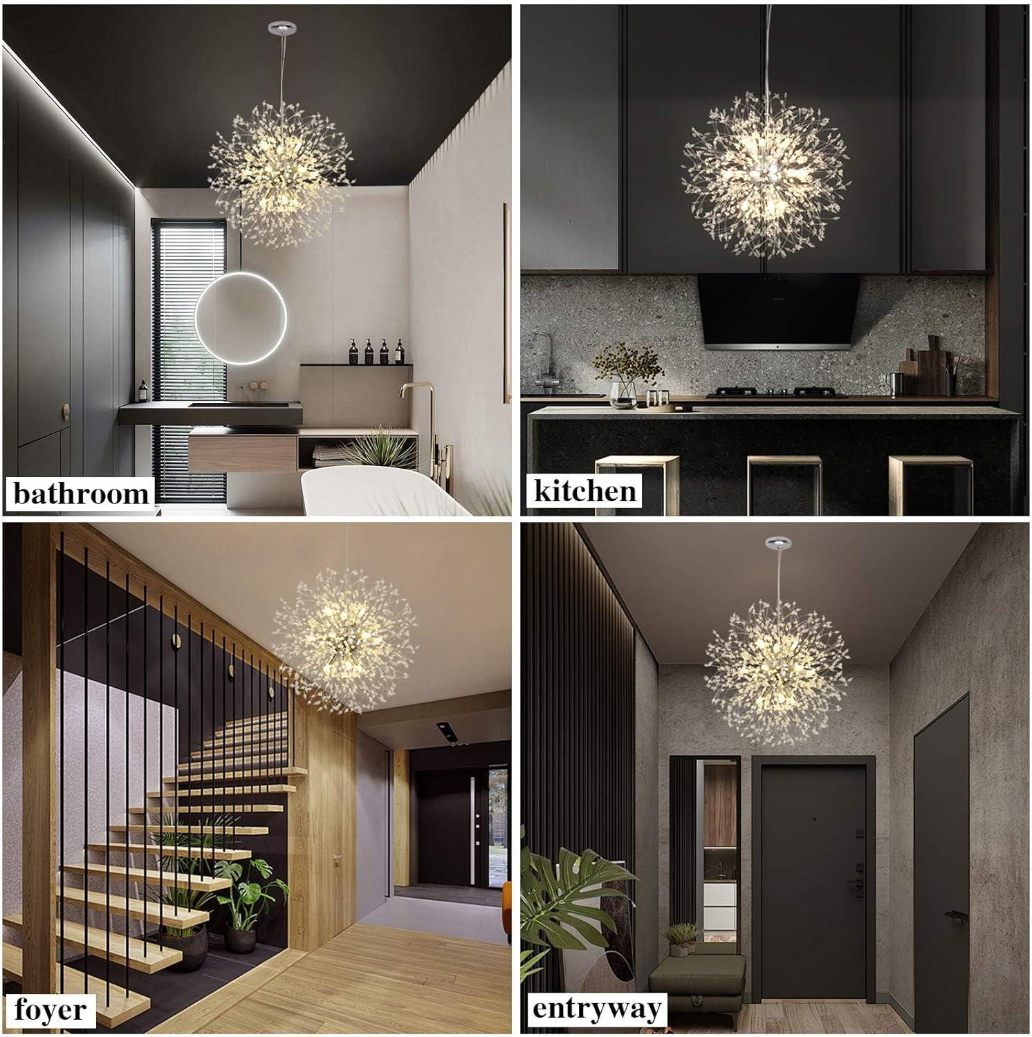 Ambera 12 - Light Dimmable Modern Crystal Dandelion Firework Sputnik Sphere Chandelier