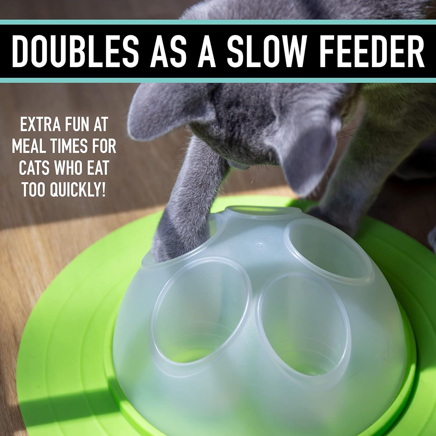 Franklin Pet Supply Interactive Cat Digging Slow Feeder Bowl - Toy Cat Bowl for Treats + Food - Scratching Bowl Slow Feeder - Interactive Toy + Slow Feeder Bowl for Cats + Kittens