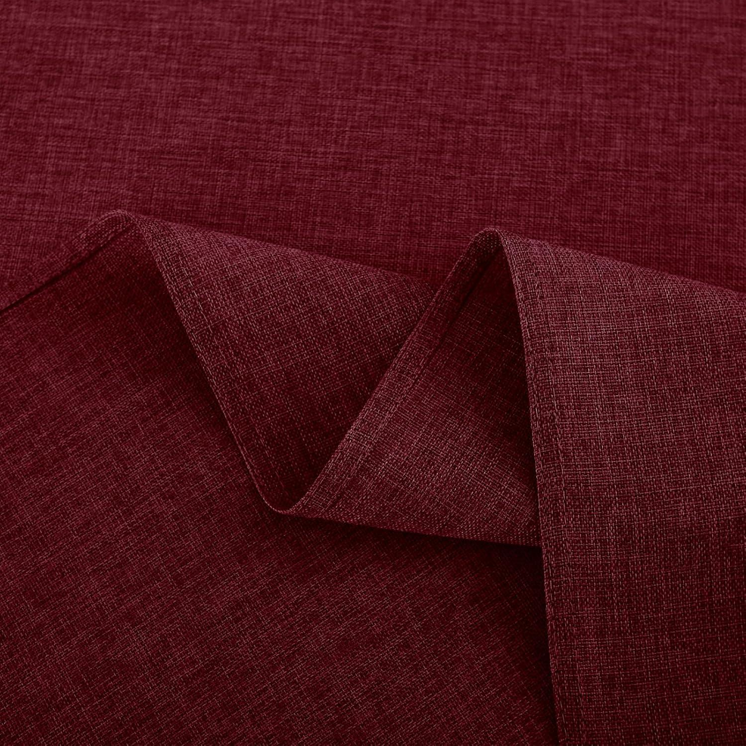 Softalker Linen Textured Rectangle Tablecloth,Waterproof Wipeable Farmhouse Burlap Table Cloth, Stain Resistant Wrinkle Free Table Covers for Kitchen Dining Holiday Party (60 x 84, Red)
