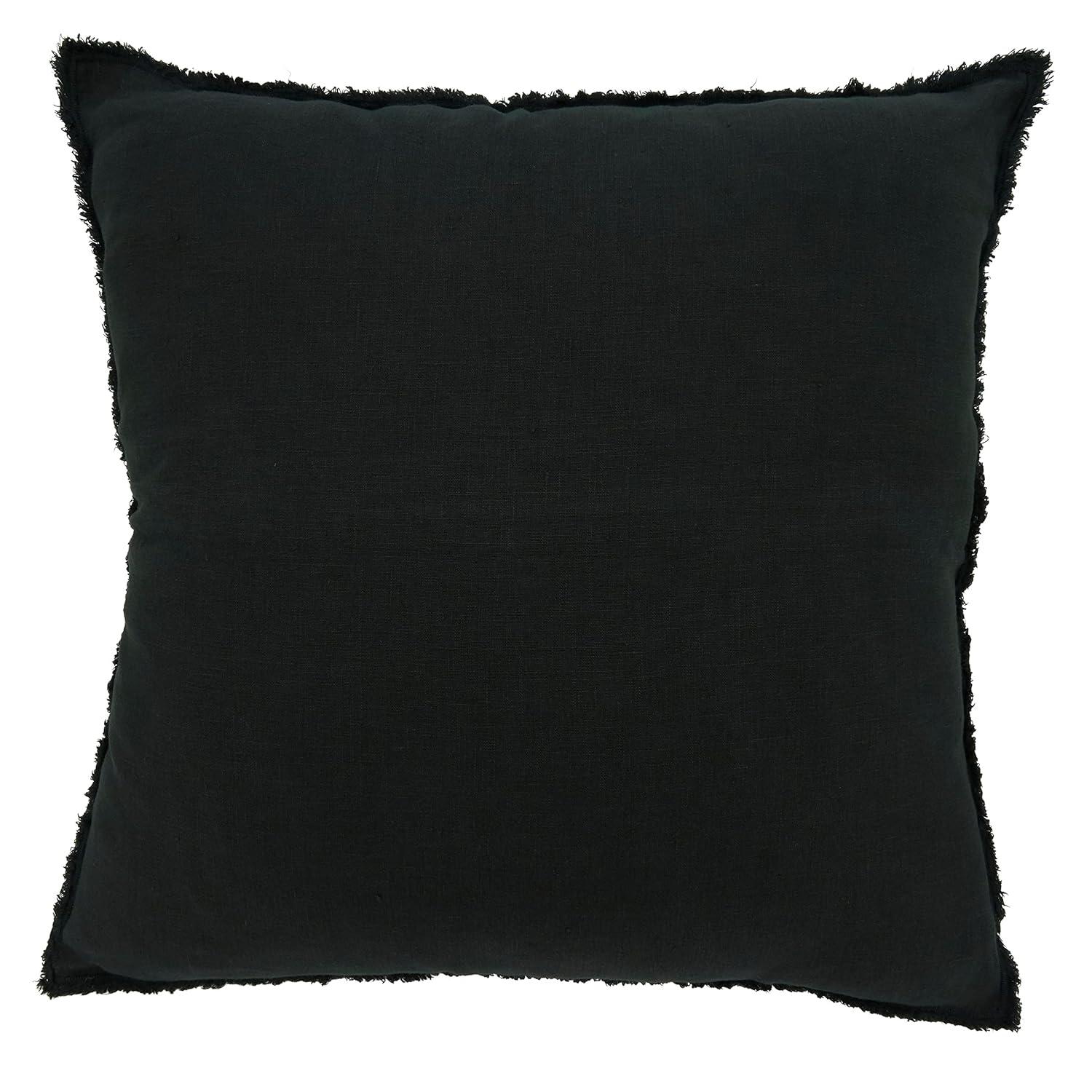 Saro Graciella Collection Linen Reversible Throw Pillow