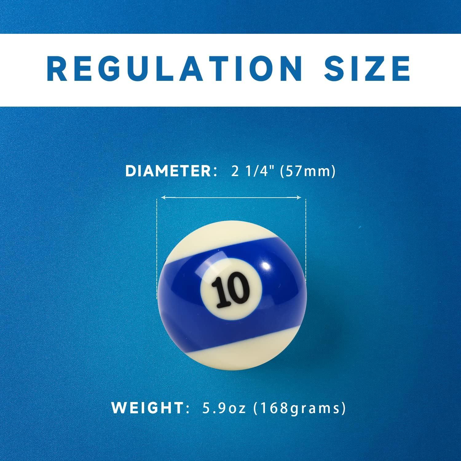 GSE Professional Billiards Pool Balls Set – 2-1/4" Regulation Size, Standard 16 Pool Balls, Art Numbered Design