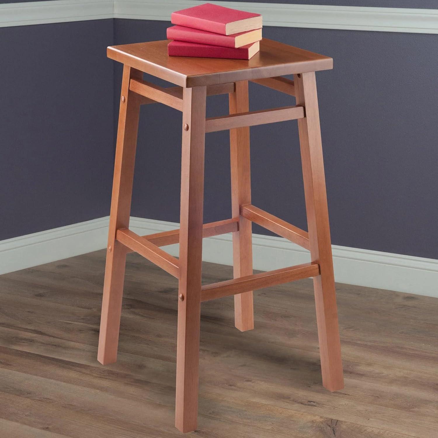 Winsome Wood Carter Square Seat Bar Stool, Teak Finish