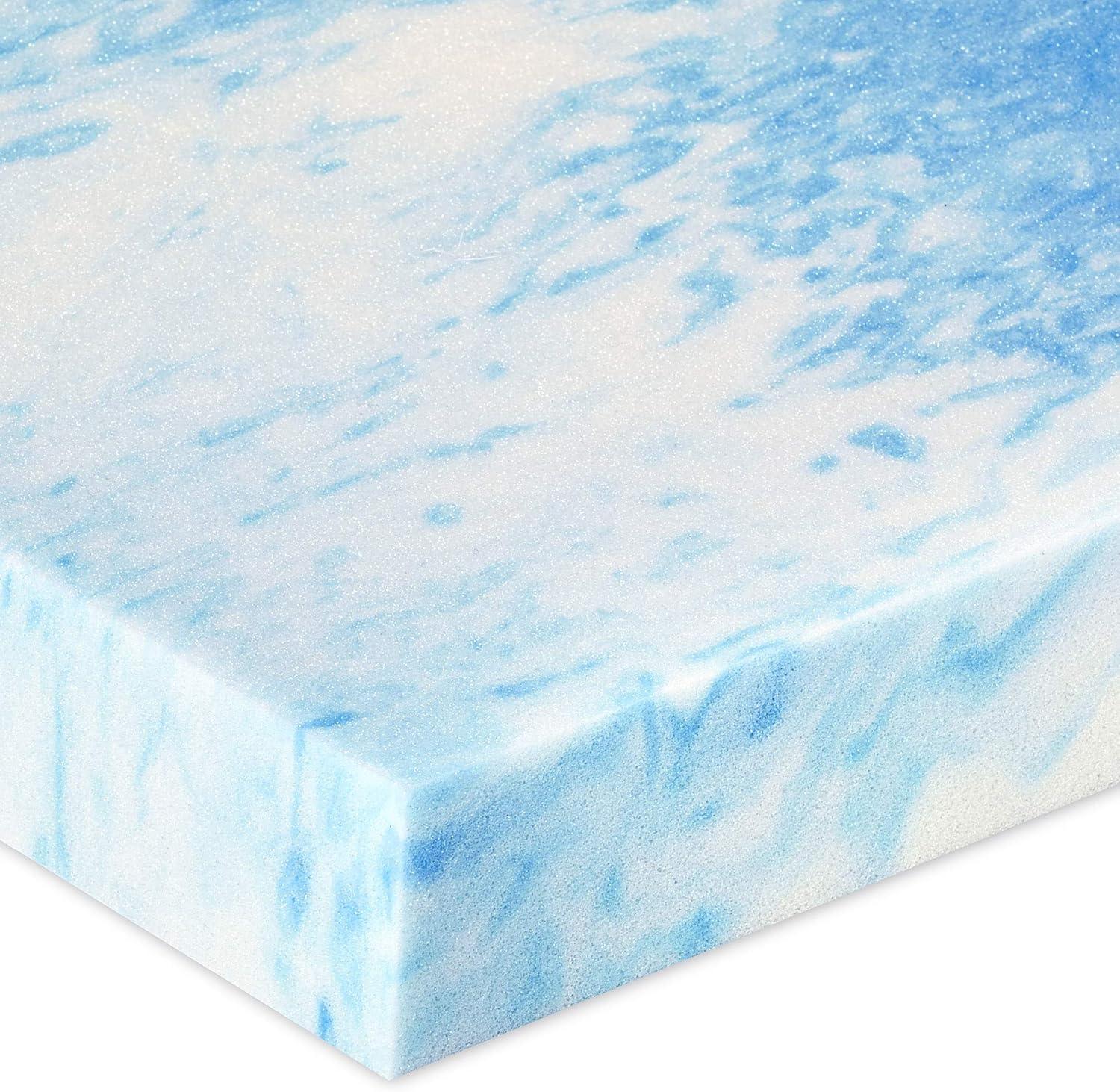 King Size White Gel Memory Foam Mattress Topper