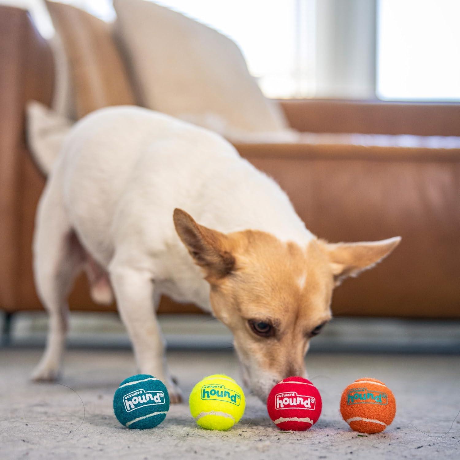 Outward Hound Squeaker Ballz Fetch Dog Toy, XS - 4 Pack