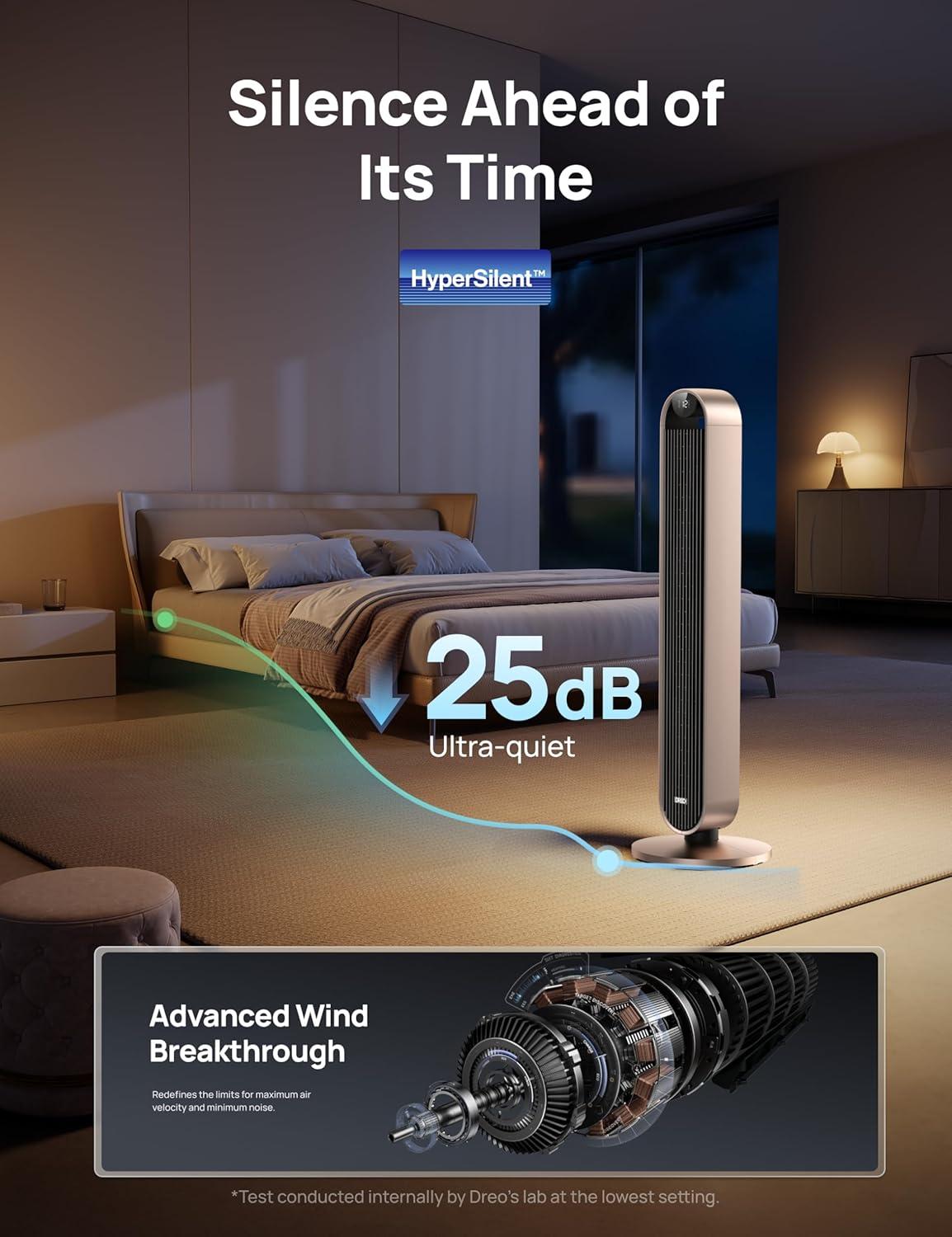 Smart WiFi Bladeless Oscillating Floor Fan with Remote Control
