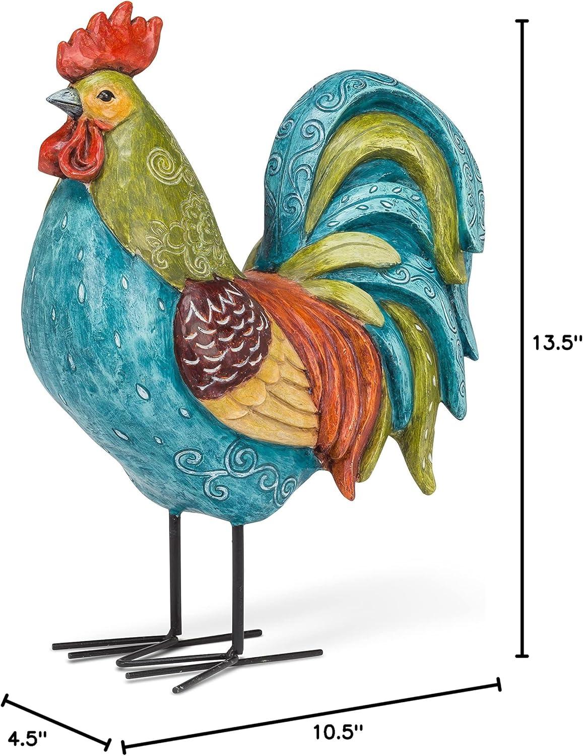 Abbott Collection 27-GALLO-220 Large Tall Colorful Rooster, Multi