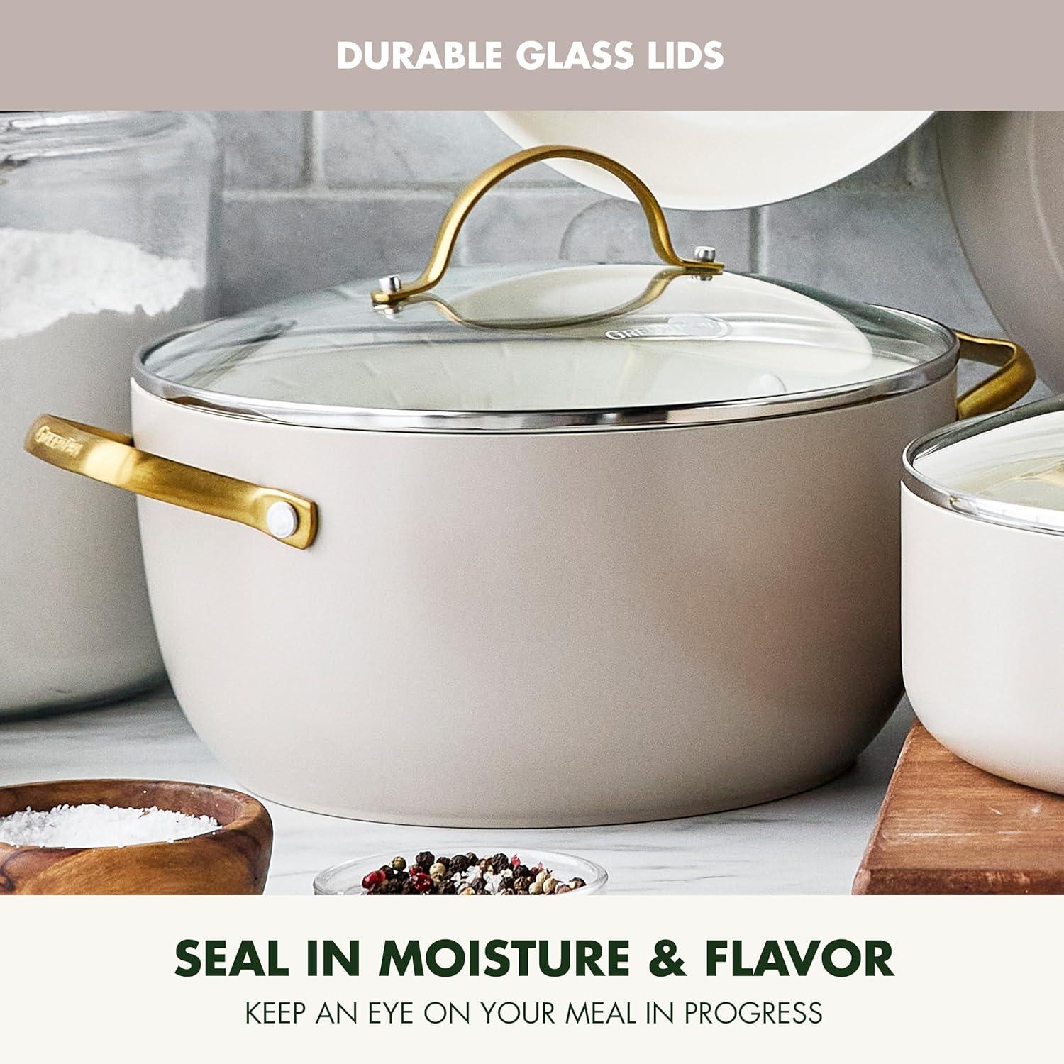 GreenPan ™ Reserve Taupe 10-Piece Ceramic Non-Stick Cookware Set with Bonus Cookbook