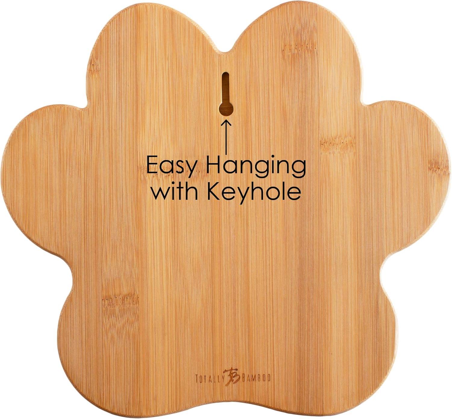 Totally Bamboo Paw Shaped Bamboo Serving And Cutting Board, 11" x 10", Natural