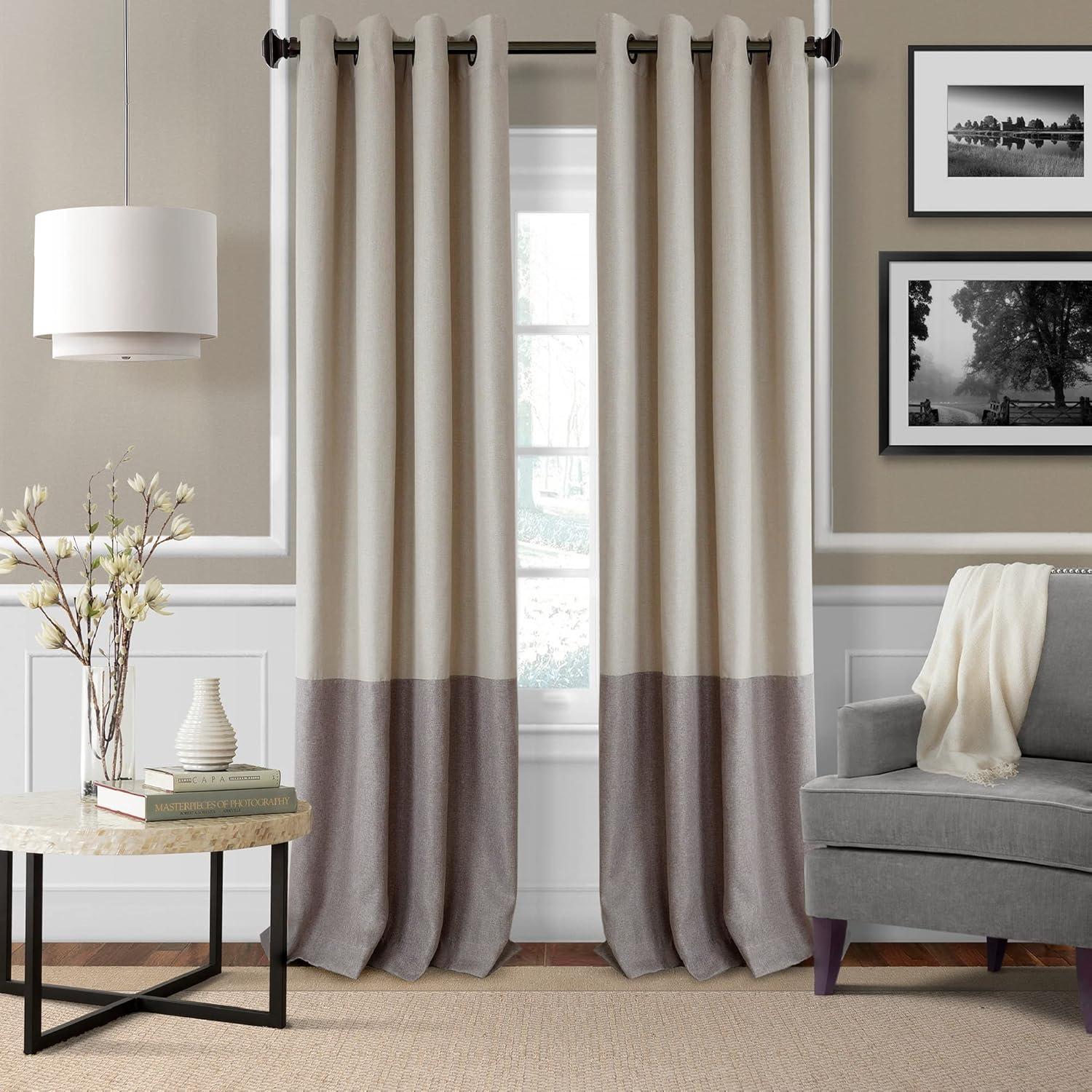 Elrene Braiden Color Block Single Blackout Window Curtain Panel - Elrene Home Fashions