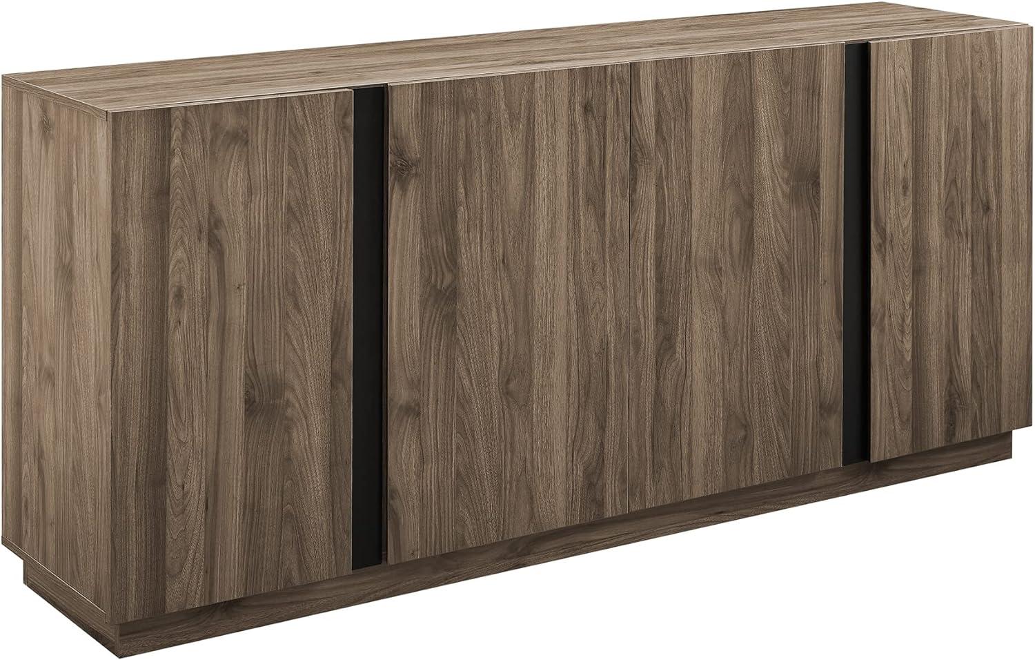 Slate Grey 70" Minimalist Engineered Wood Sideboard with Metal Accents