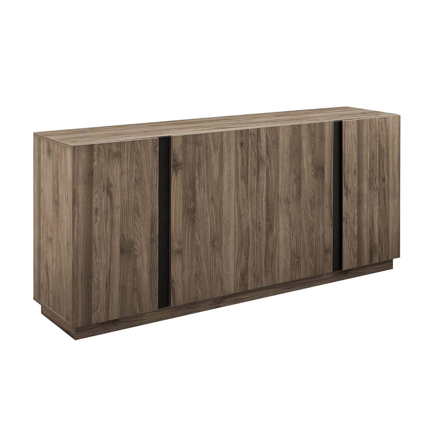 Walker Edison Modern 4-Door TV Stand for TVs up to 80”, Slate Grey