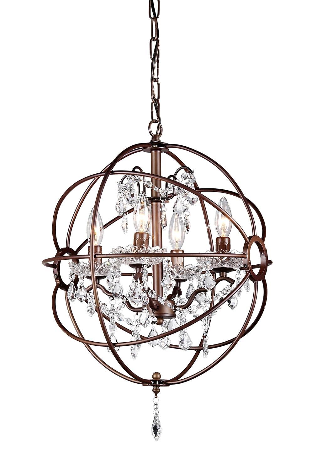 Warehouse of Tiffany Edwards Antique Bronze 16-inch 4-light Crystal Chandelier