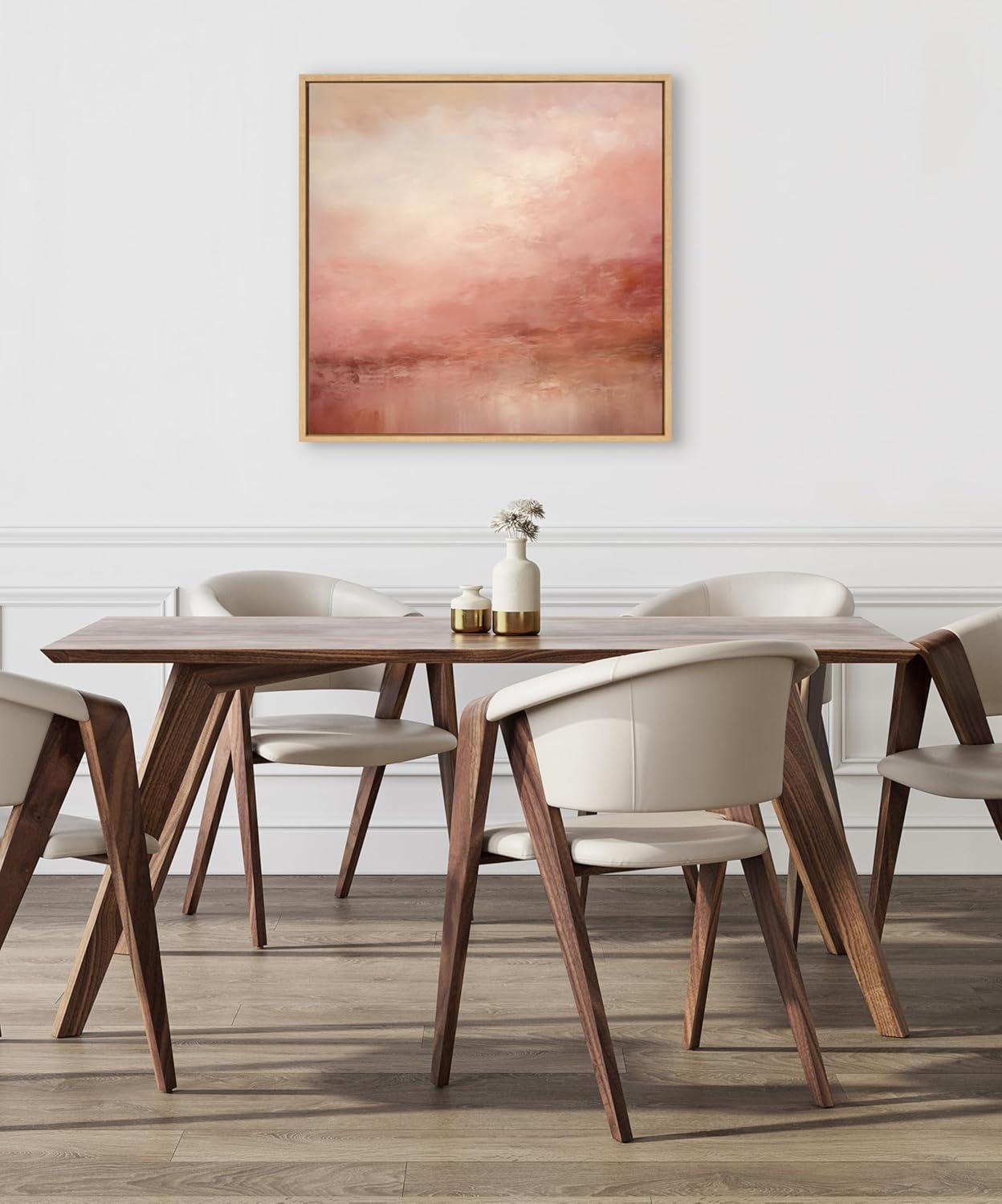 Kate & Laurel All Things Decor 30"x30" Tonal Abstract Pink Peach Framed Canvas by The Creative Bunch Studio Natural