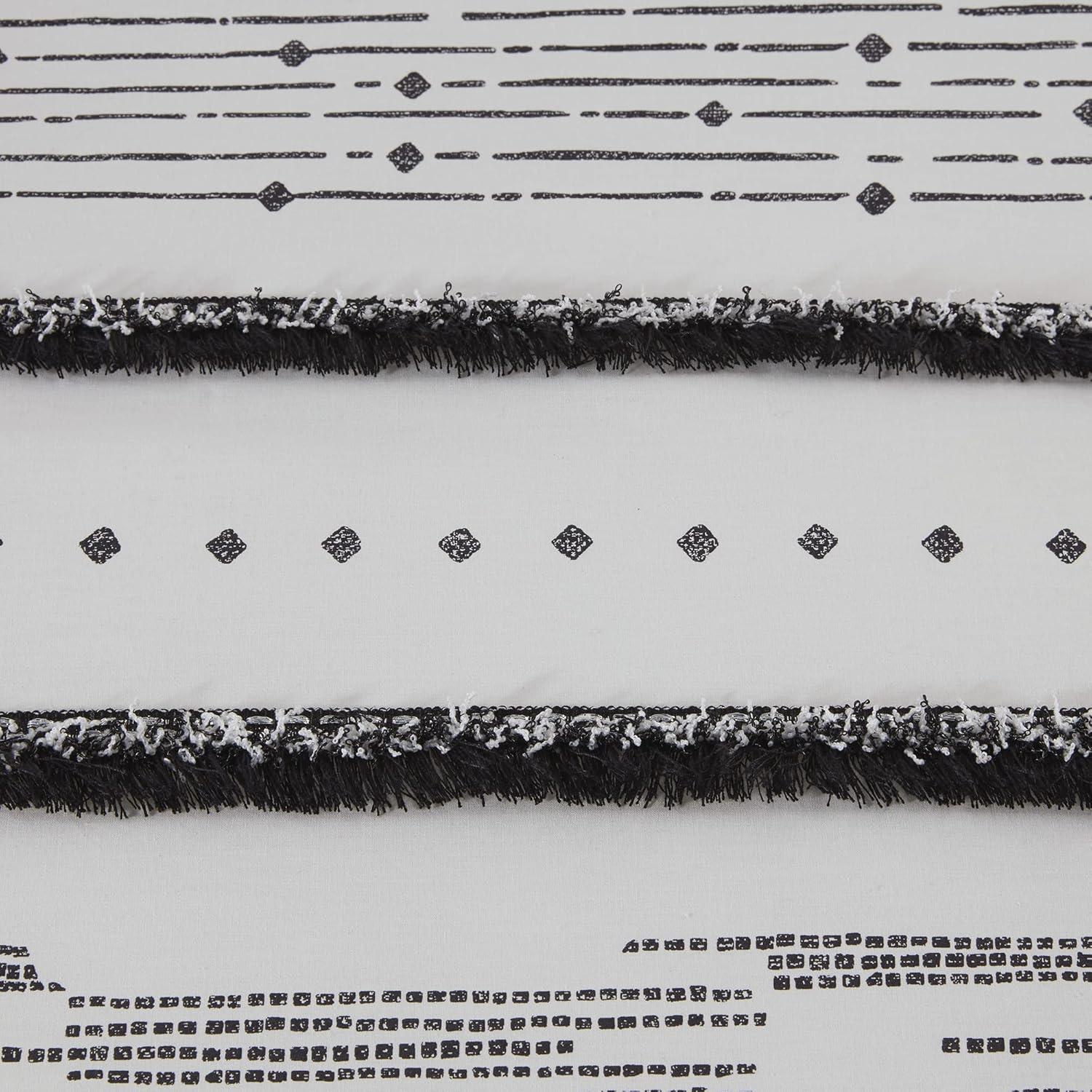 INK+IVY Nea Boho, Mid-Century 3 Piece Stripe Cotton Comforter Set With Tassels