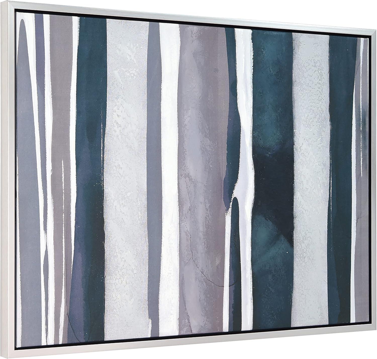 Empire Art Direct Cobalt Streaks 2 Textured Metallic Hand Painted Framed Wall Art, 30" x 40" x 1.5", Ready to hang