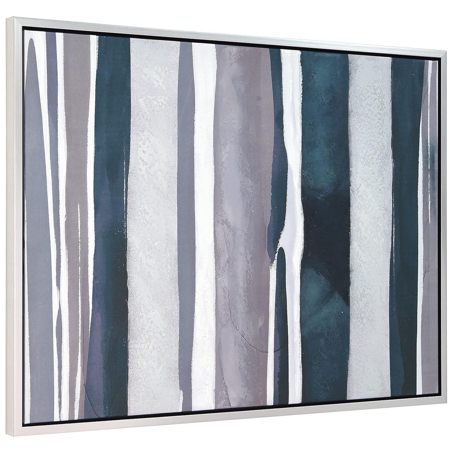 Empire Art Direct Cobalt Streaks 2 Textured Metallic Hand Painted Framed Wall Art, 30" x 40" x 1.5", Ready to hang