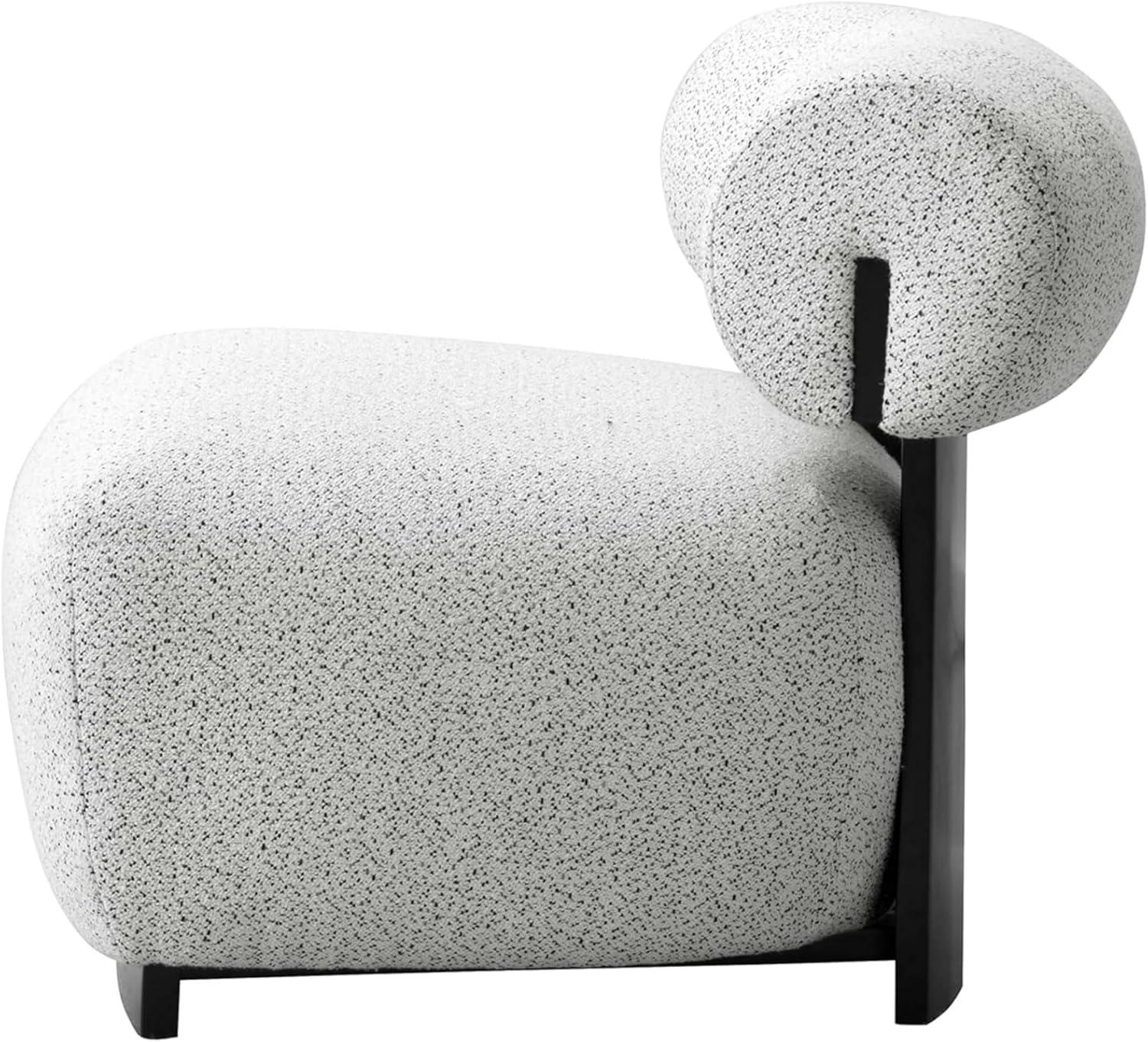 Manhattan Comfort Set of 2 Bartow Modern Woven Fabric Upholstered Accent Chairs Ivory/Black