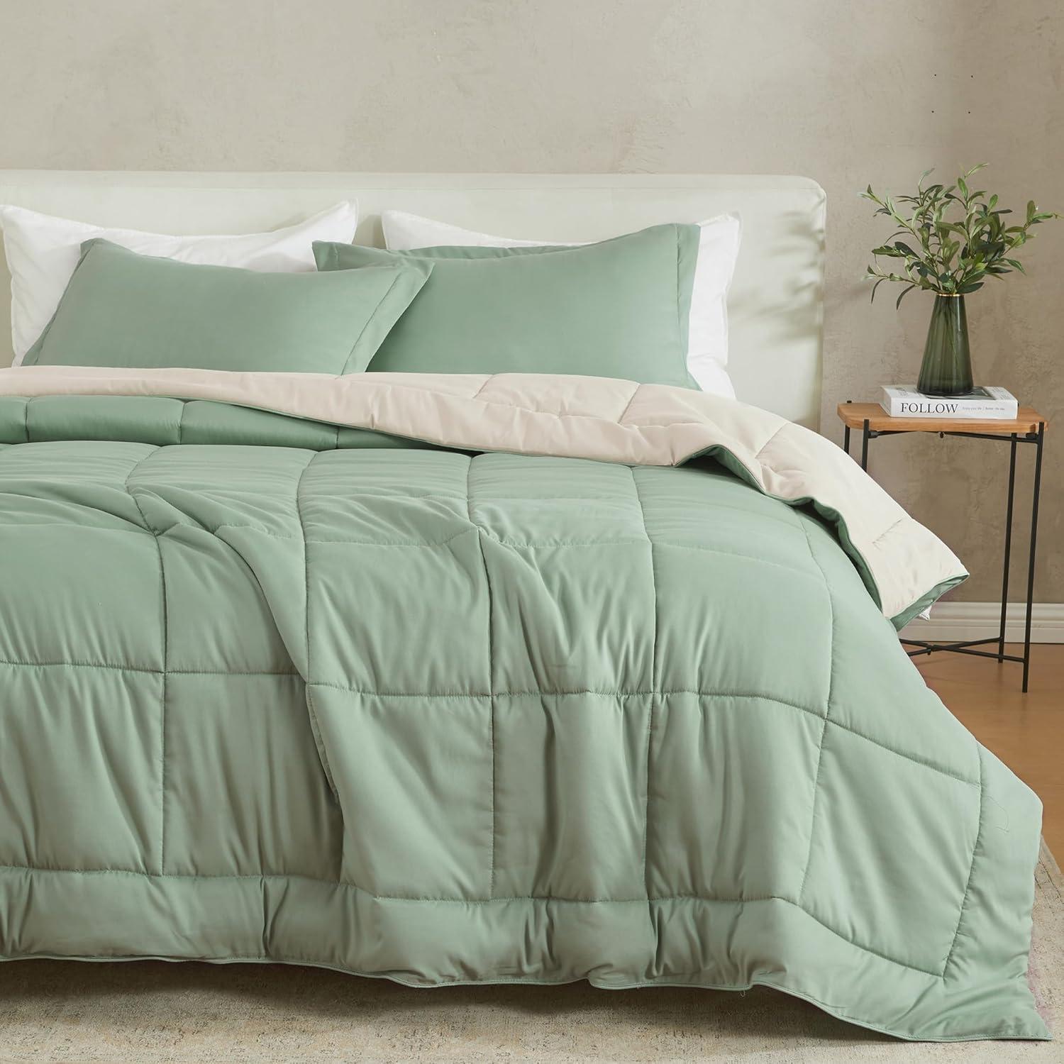 FreshFolds Reversible Microfiber Comforter Set with Shams