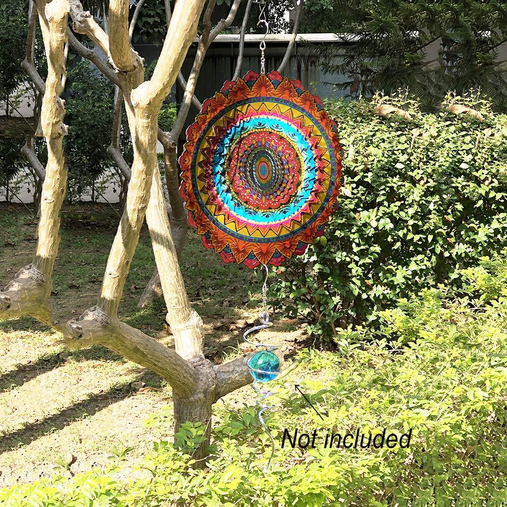Fonmy Indoor Outdoor Garden Decoration Multi Color Mandala Wind Spinners 12" Yard Decor Crafts Ornaments 12 inch