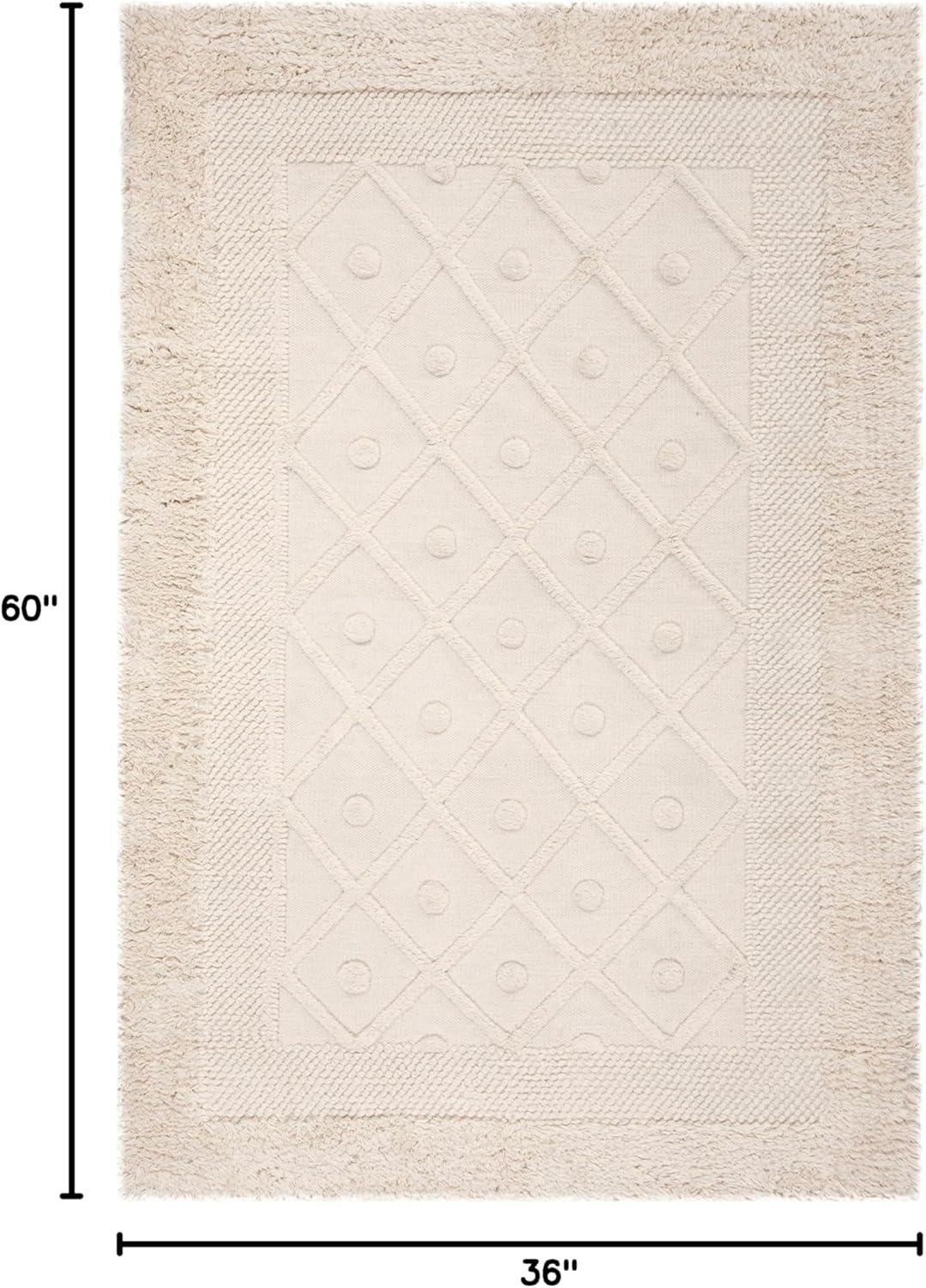 Kenya KNY952 Hand Knotted Area Rug - Ivory - 3'x5' - Safavieh.