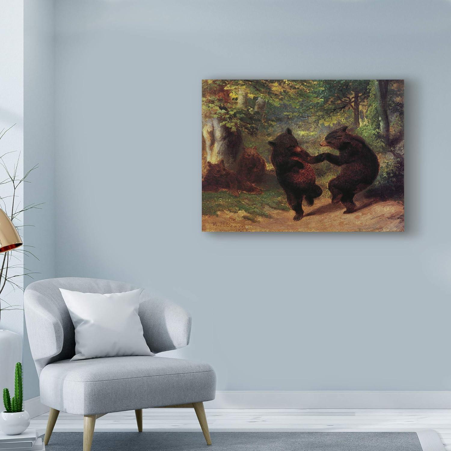 Dancing Bears 14" x 19" Canvas Art