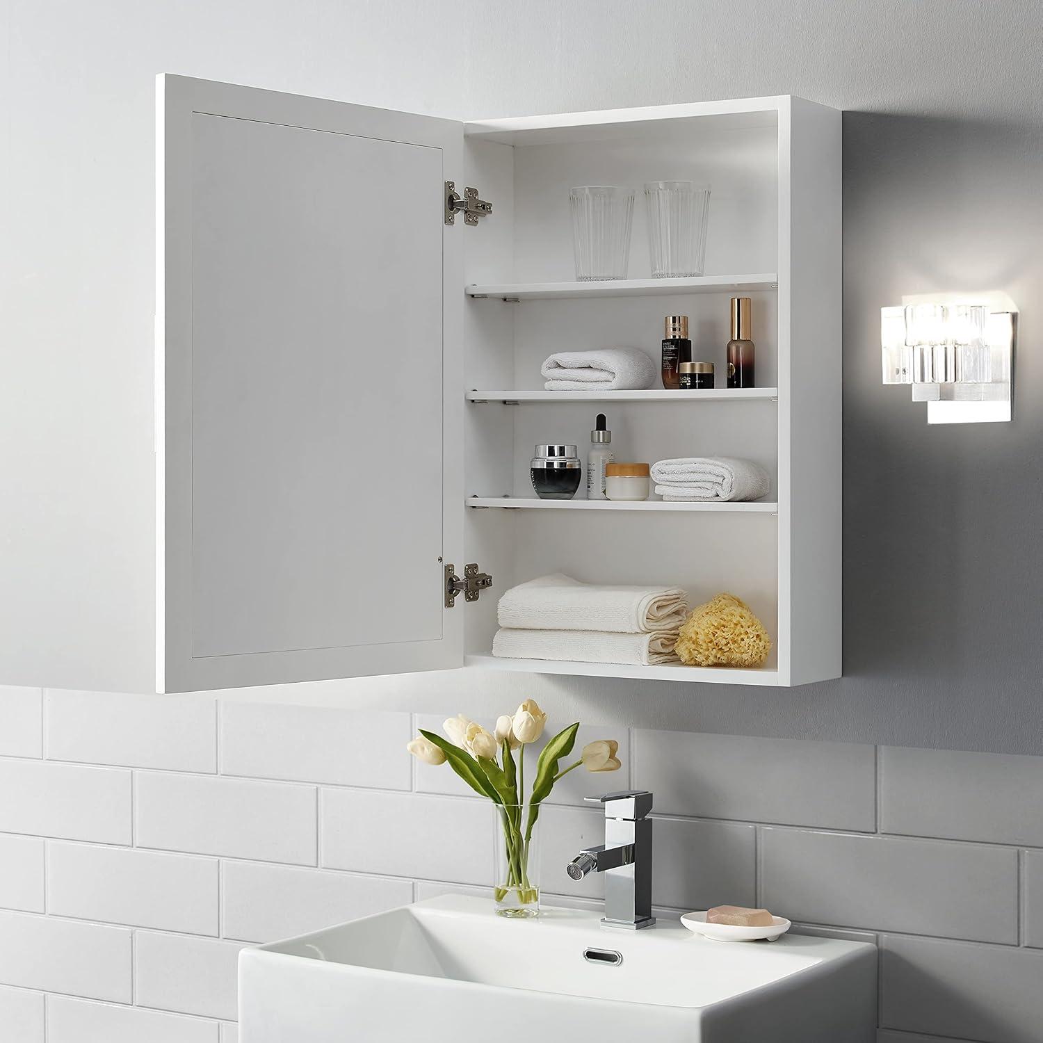 Crosley Savannah Medicine Cabinet White : Microfiber, Machine Washable, Non-Slip Backing