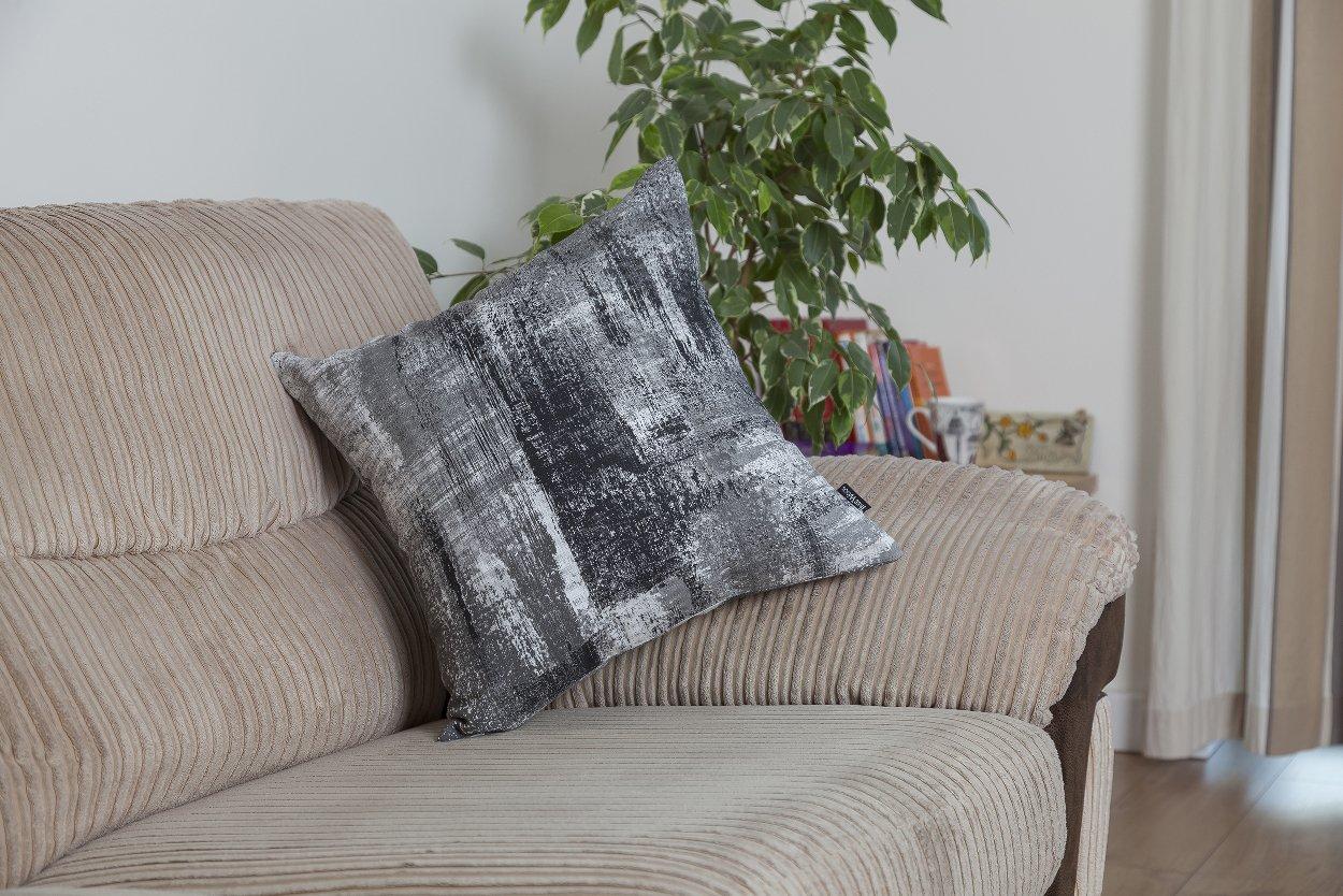 TreeWool (Pack of 2) Brush Art Accent Decorative Square Cotton Throw Pillow Covers (22 x 22 inches, Navy Blue)