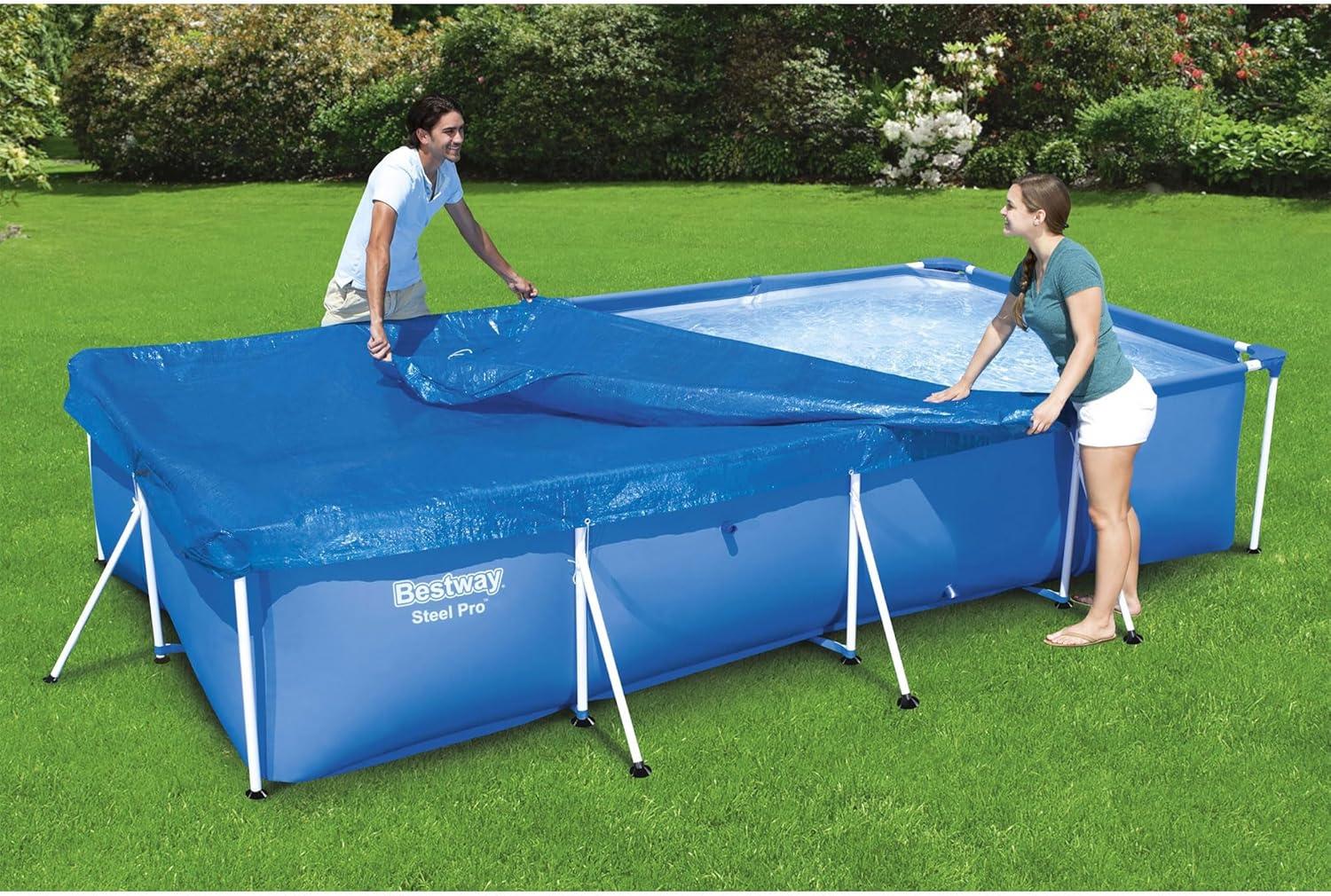 Bestway Flowclear Blue Rectangular UV Resistant Pool Cover