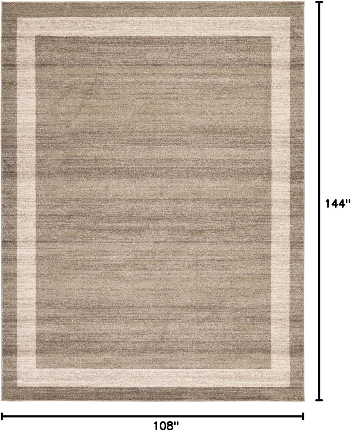 Unique Loom Del Mar Collection Area Rug - Maria (9' x 12' Rectangle Light Brown/Ivory)