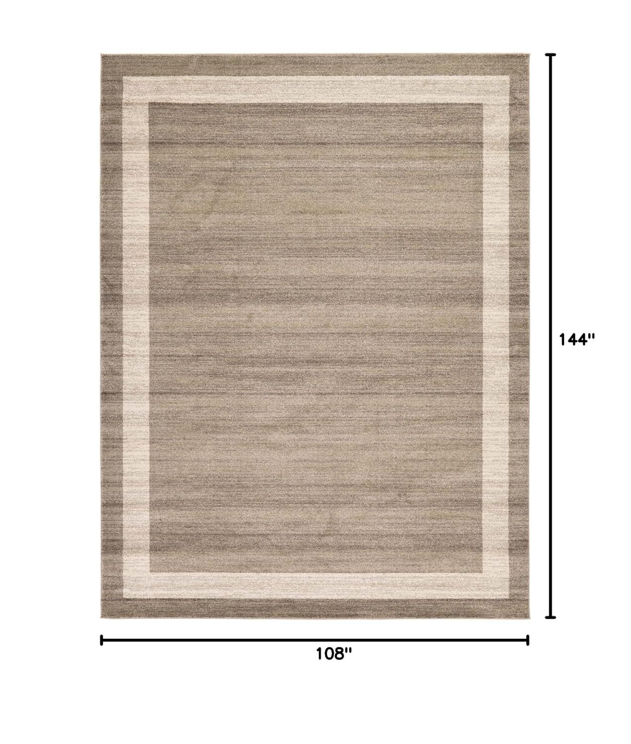Unique Loom Del Mar Collection Area Rug - Maria (9' x 12' Rectangle Light Brown/Ivory)