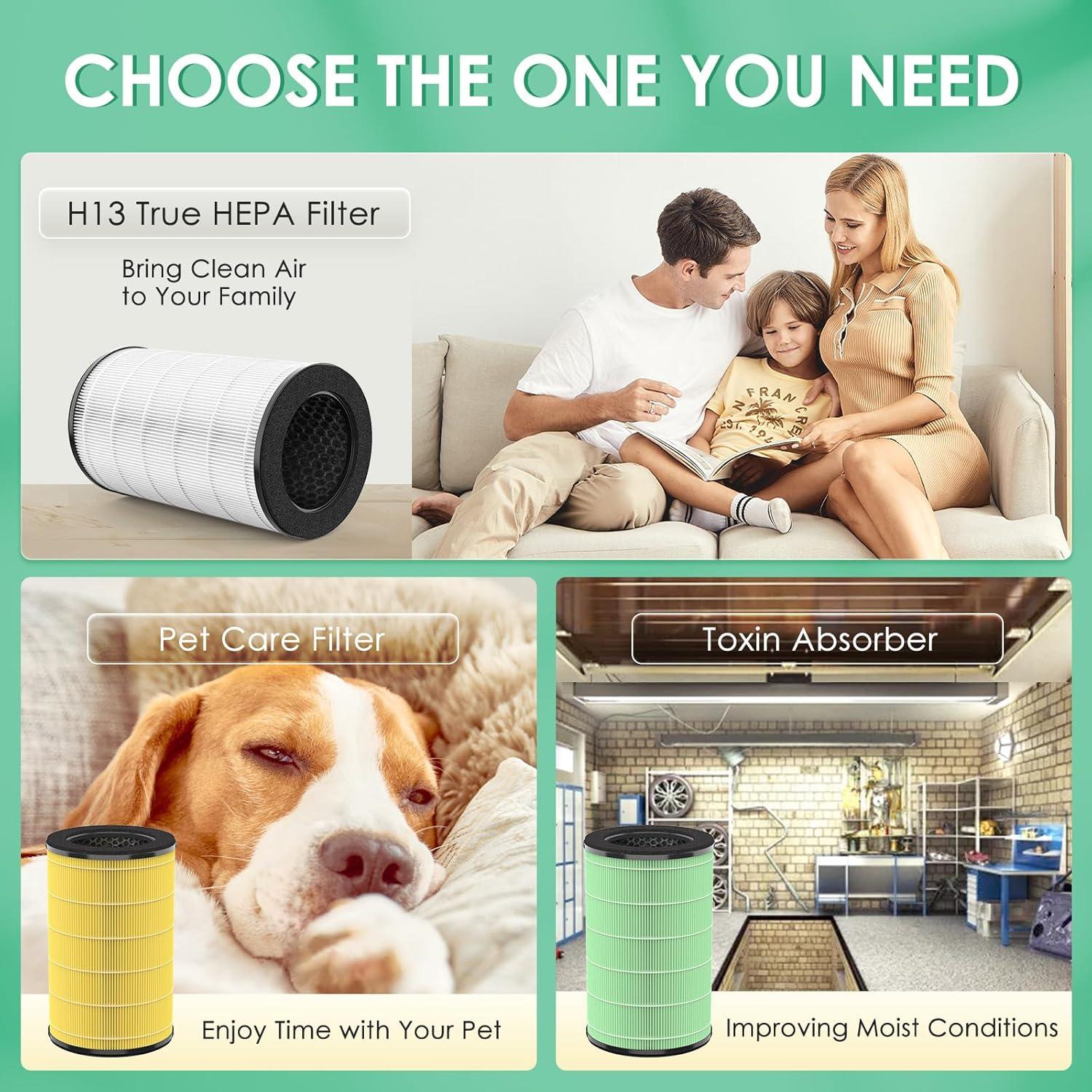 Compact White and Black HEPA Air Purifier Filter