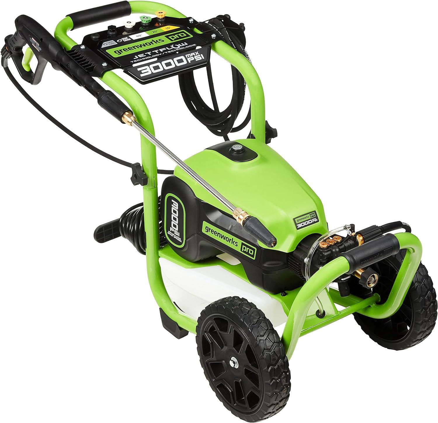 Greenworks 3000 PSI Green Electric Pressure Washer with TruBrushless Motor