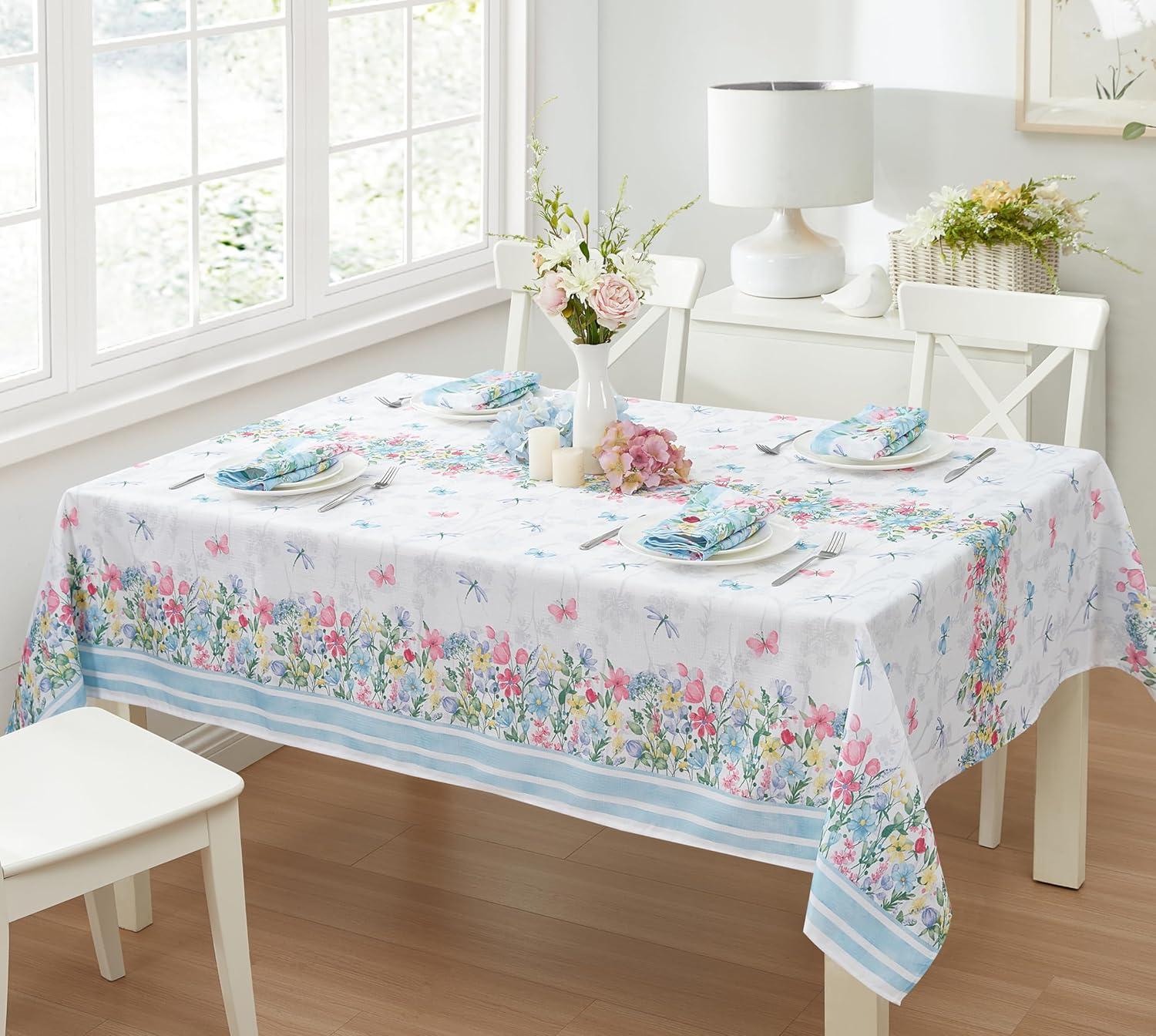 Nottingham Double Border Napkin, Set of 8 - Multicolor - 17x17 - Elrene Home Fashions