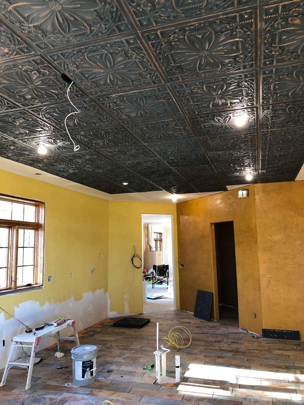 FromPlainToBeautifulInHours Milan 2 Ft. x 2 Ft. Drop-In or Glue-Up PVC Ceiling Tile & Reviews | Wayfair