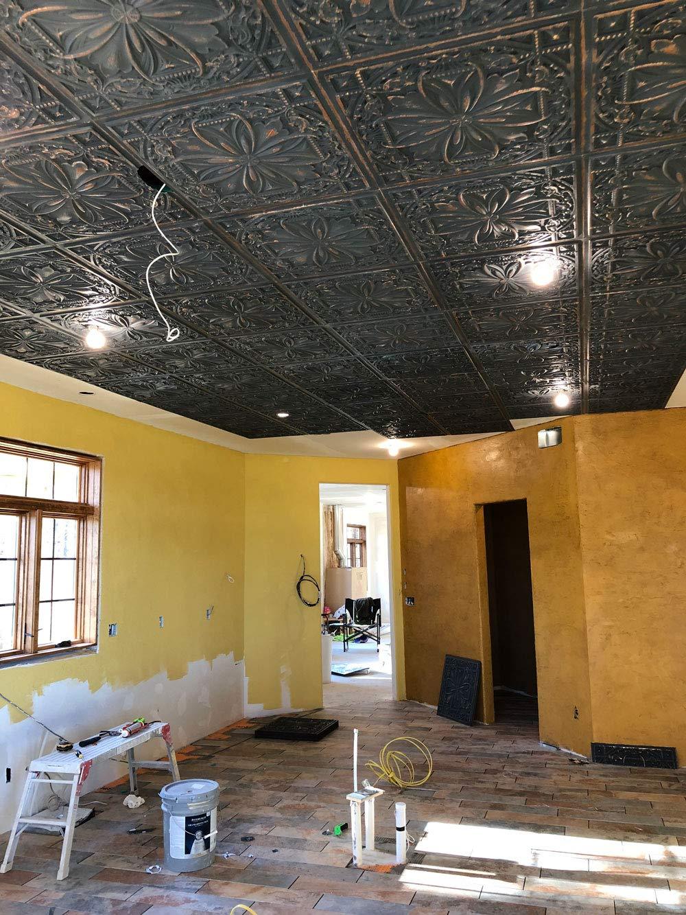 FromPlainToBeautifulInHours Milan 2 Ft. x 2 Ft. Drop-In or Glue-Up PVC Ceiling Tile & Reviews | Wayfair