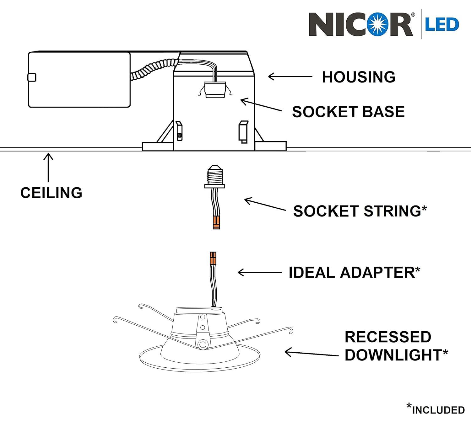 NICOR Lighting DLR565081204KWH 6'' Dimmable LED Retrofit Recessed Lighting Kit