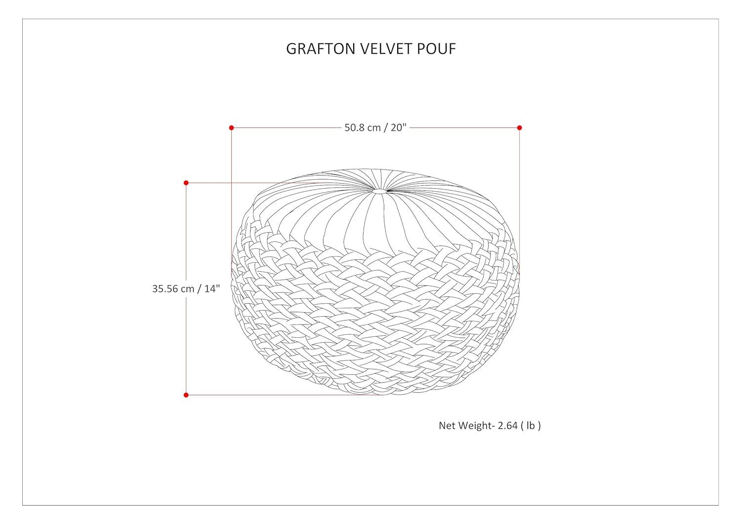 Simpli Home Grafton Velvet Pouf