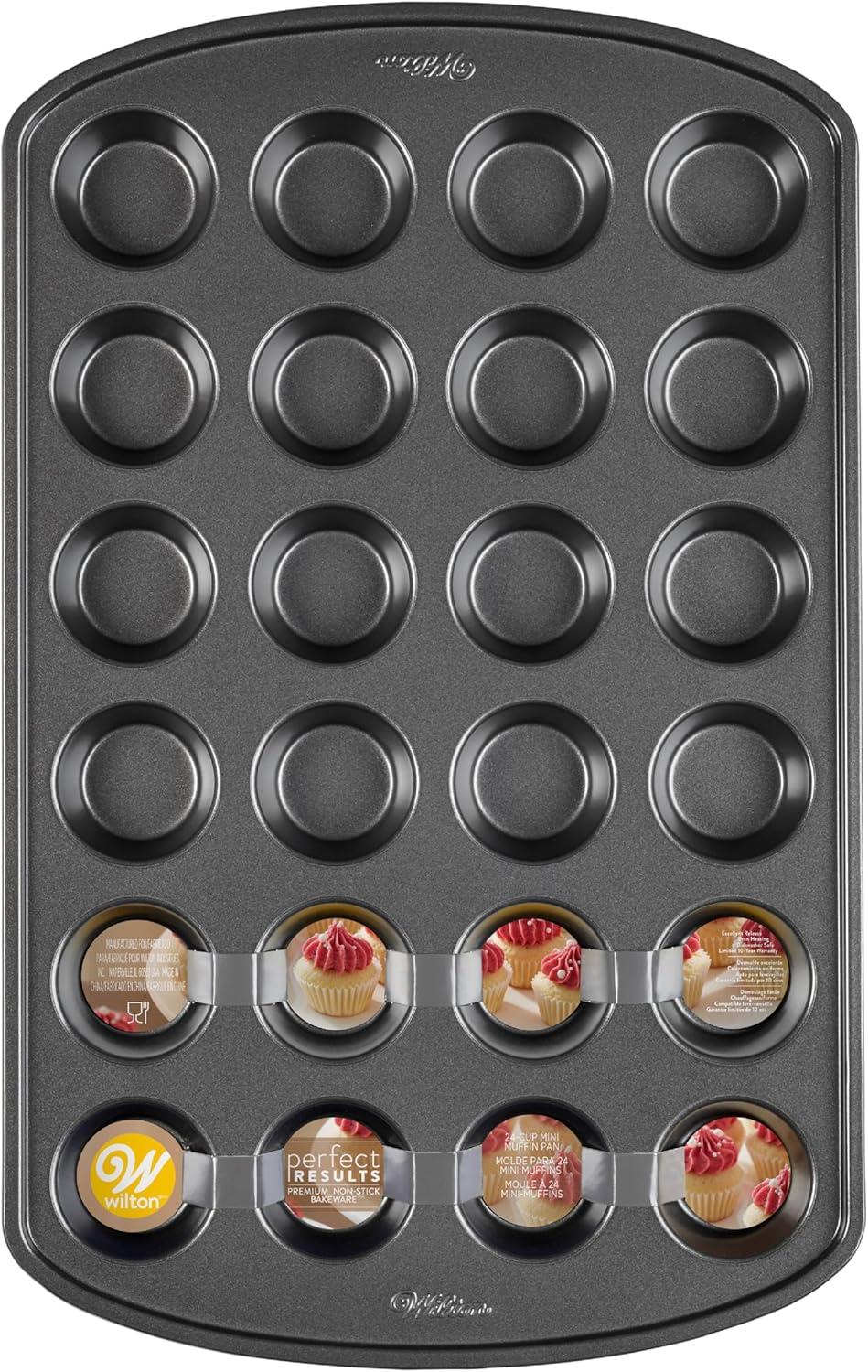 Gray Non-Stick 24-Cup Mini Muffin Pan