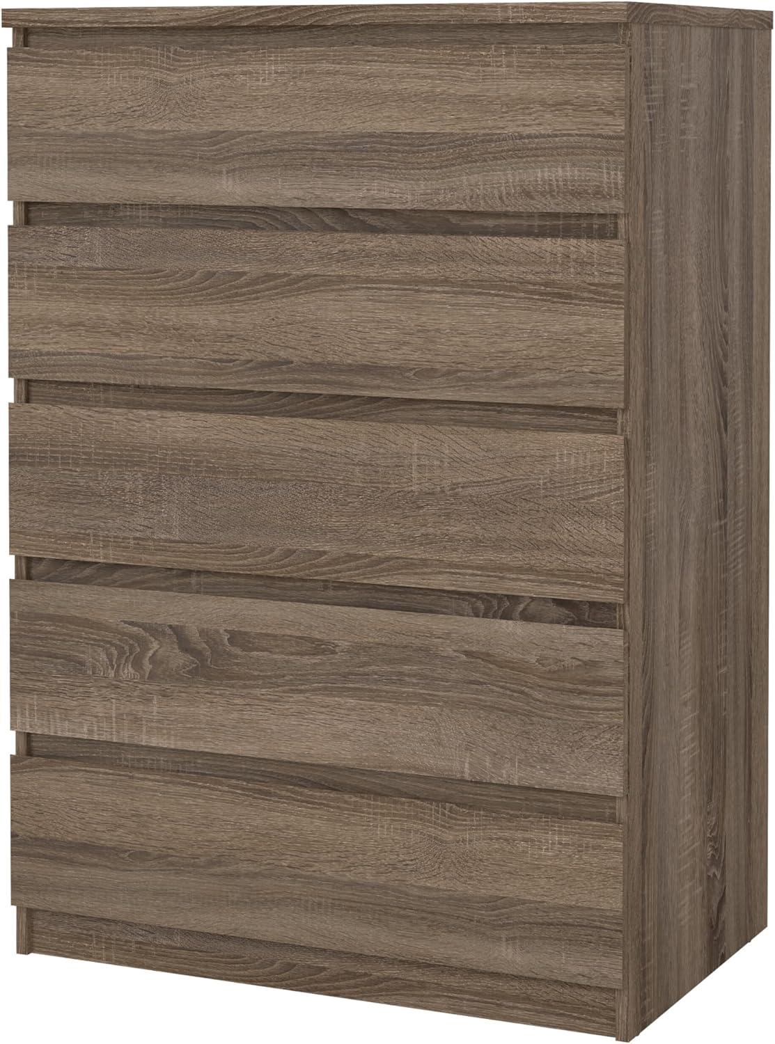 Wood Scottsdale 5 Drawer Chest in Truffle Gray-Tvilum