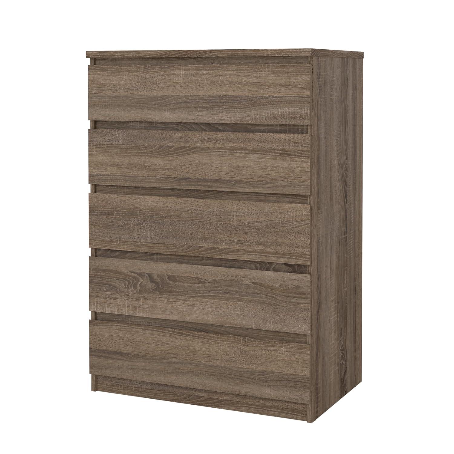 Wood Scottsdale 5 Drawer Chest in Truffle Gray-Tvilum