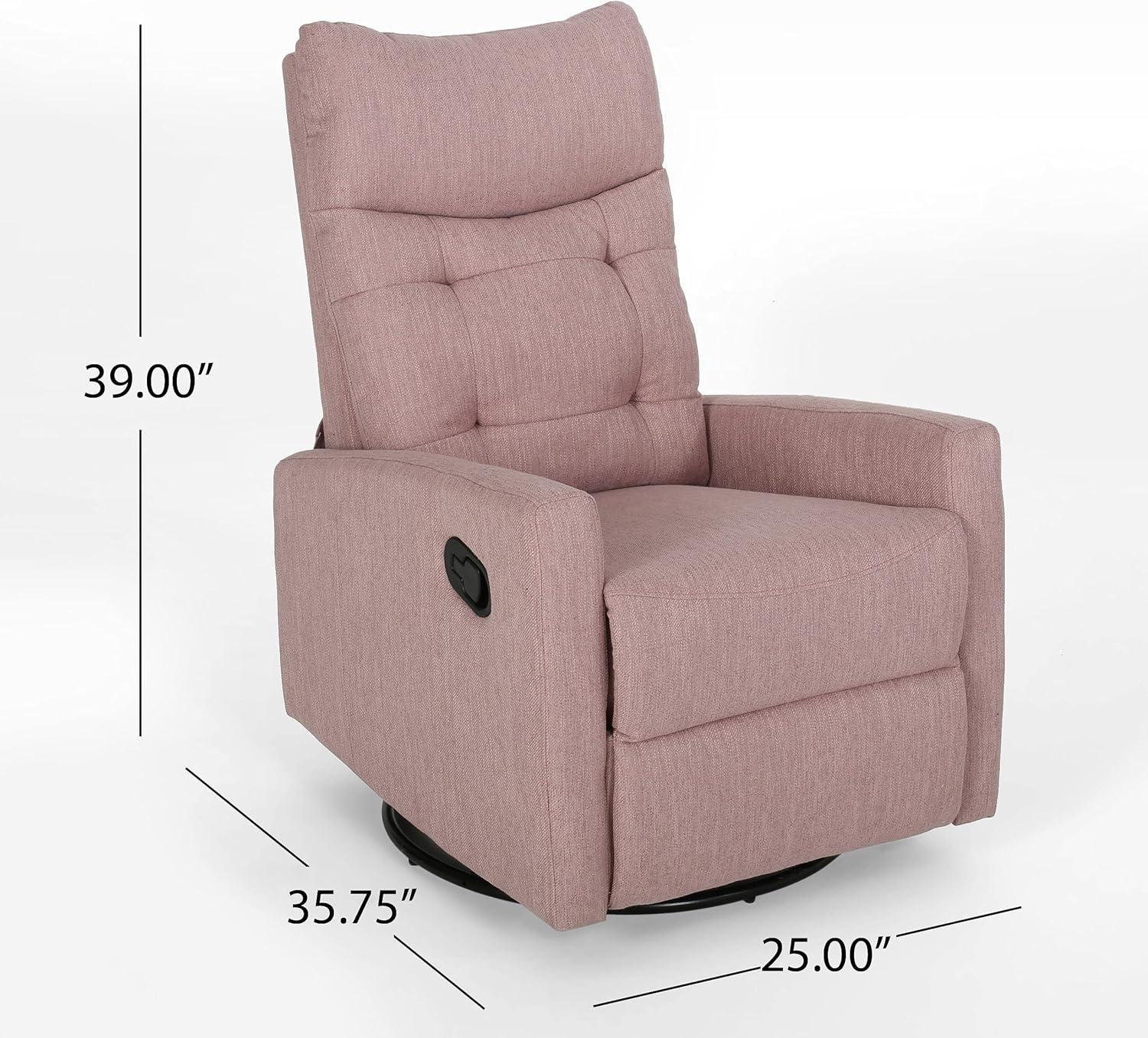 Woodglen Contemporary Glider Swivel Recliner Light Blush - Christopher Knight Home: Nursery-Suitable, Plush Comfort