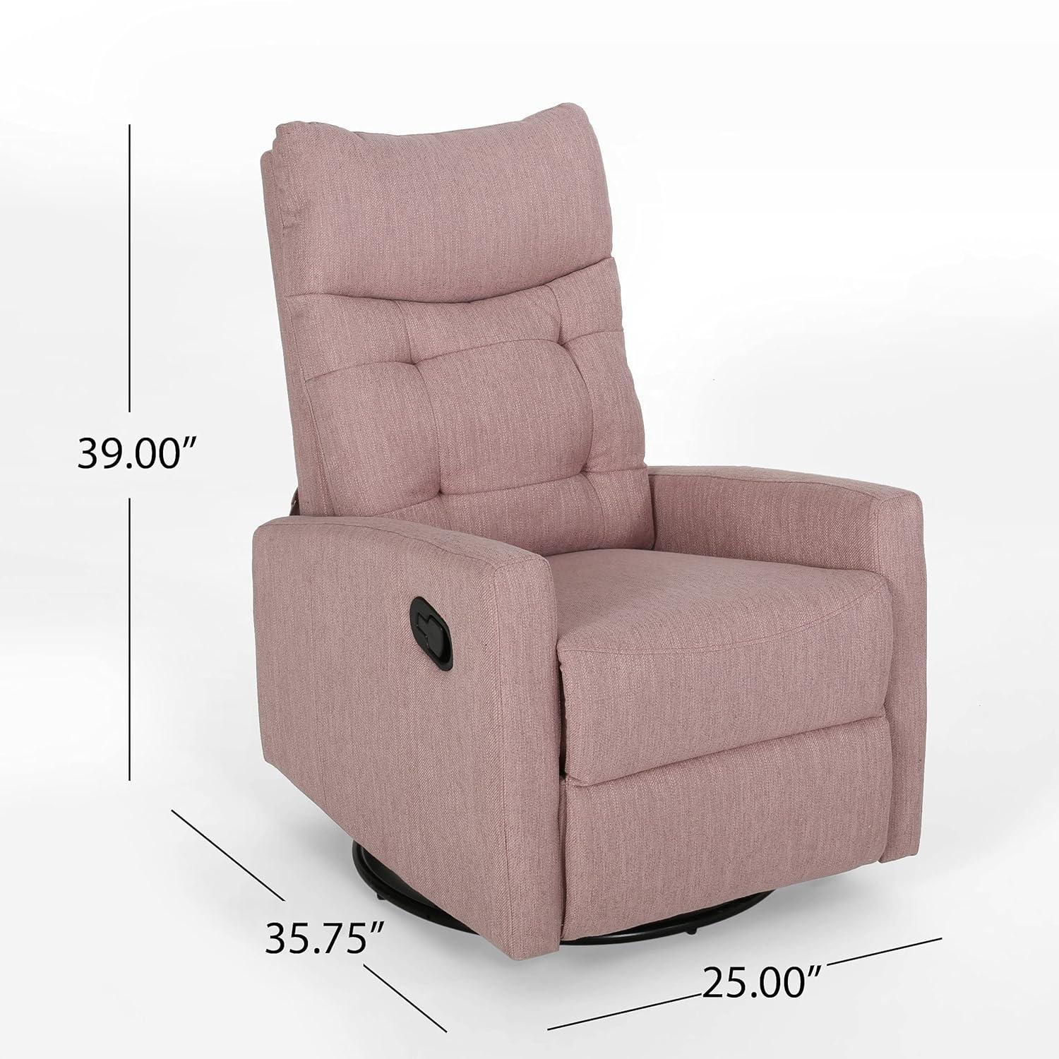 Woodglen Contemporary Glider Swivel Recliner Light Blush - Christopher Knight Home: Nursery-Suitable, Plush Comfort