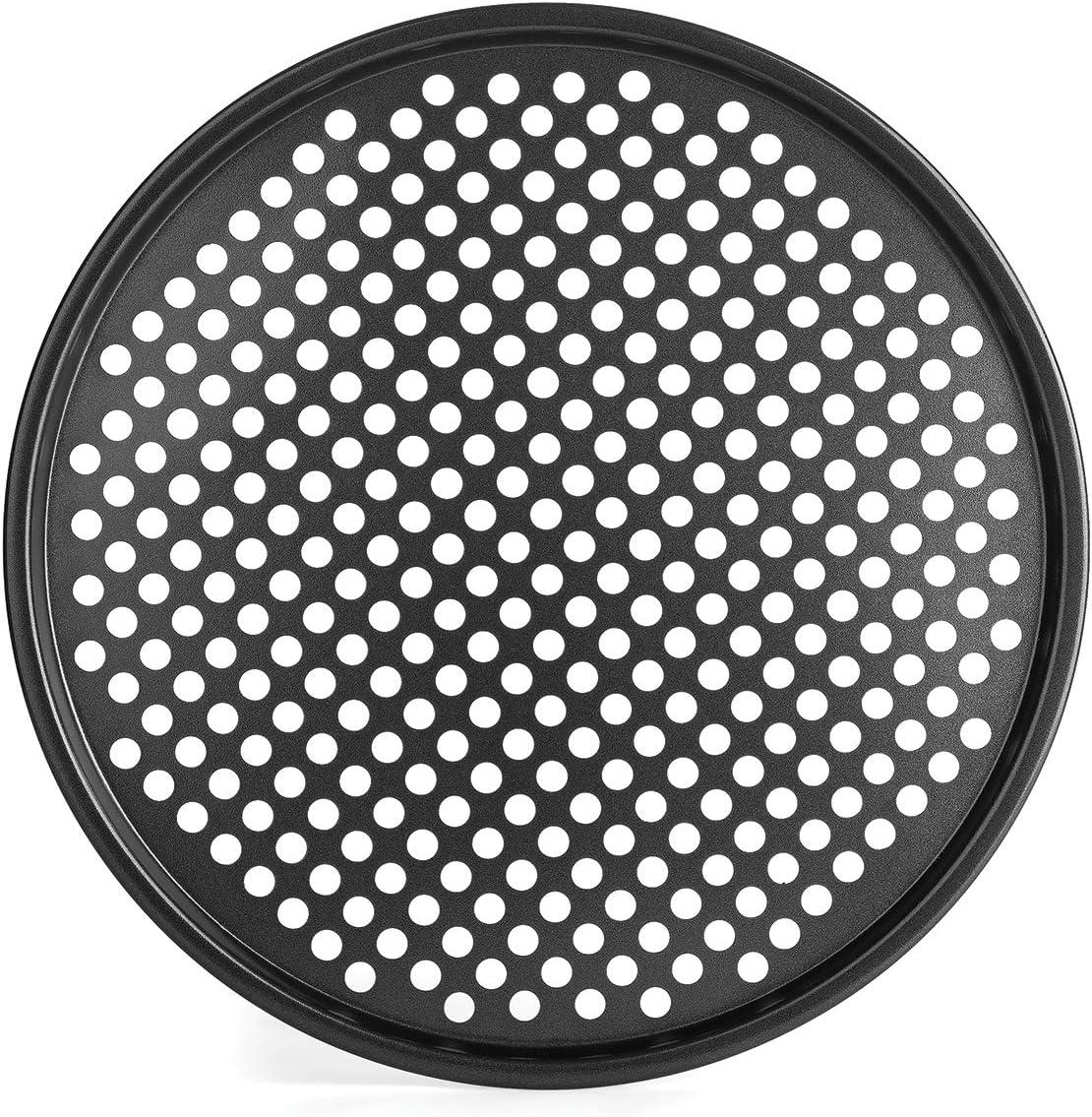 Fox Run Perforated Pizza Pans, Set of 2, Carbon Steel, 14" Diameter