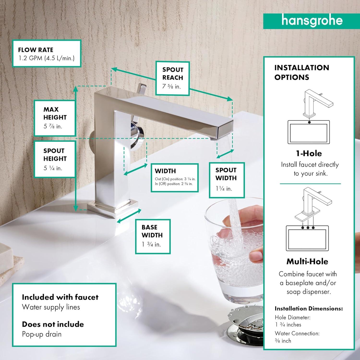 hansgrohe Tecturis E Single-Hole Fine 110, 1.2 GPM