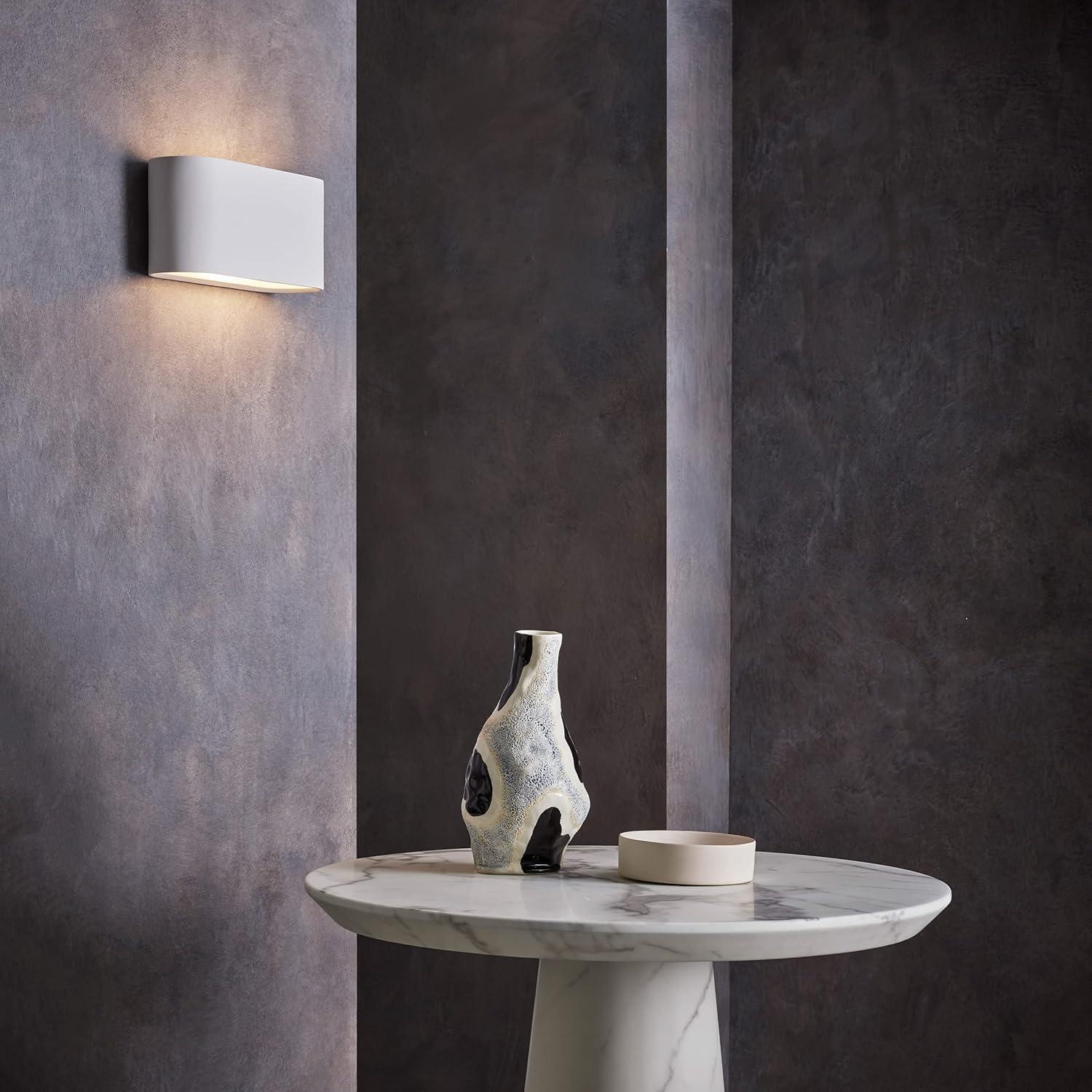 White Plaster Dimmable LED Wall Sconce