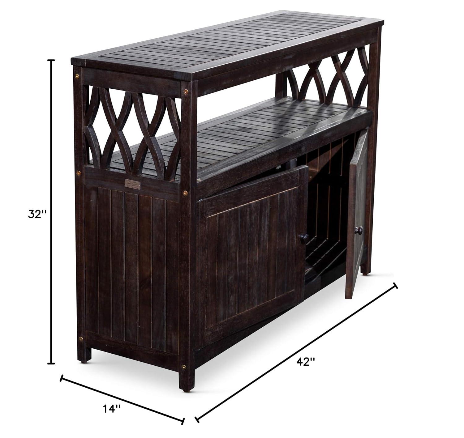 DTY Outdoor Living Longs Peak Eucalyptus Sideboard, Espresso