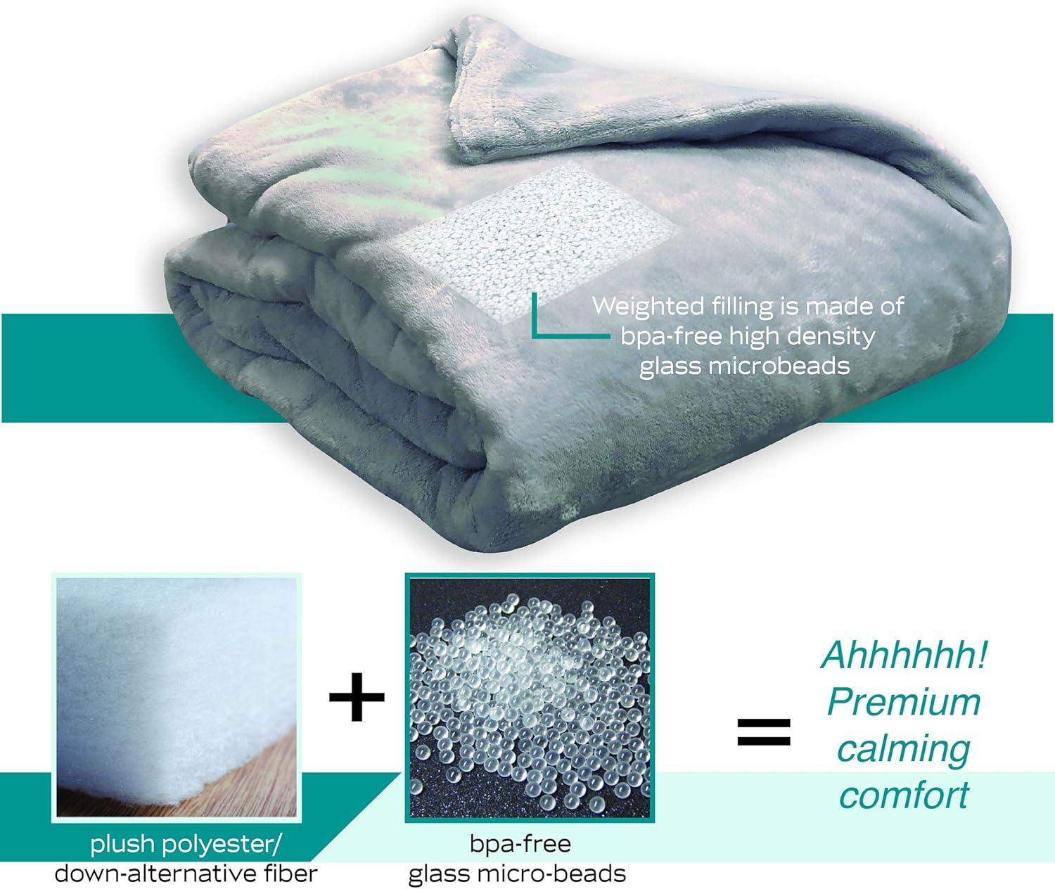 DreamLab 15lb Weighted Blanket with Washable Cover, Grey