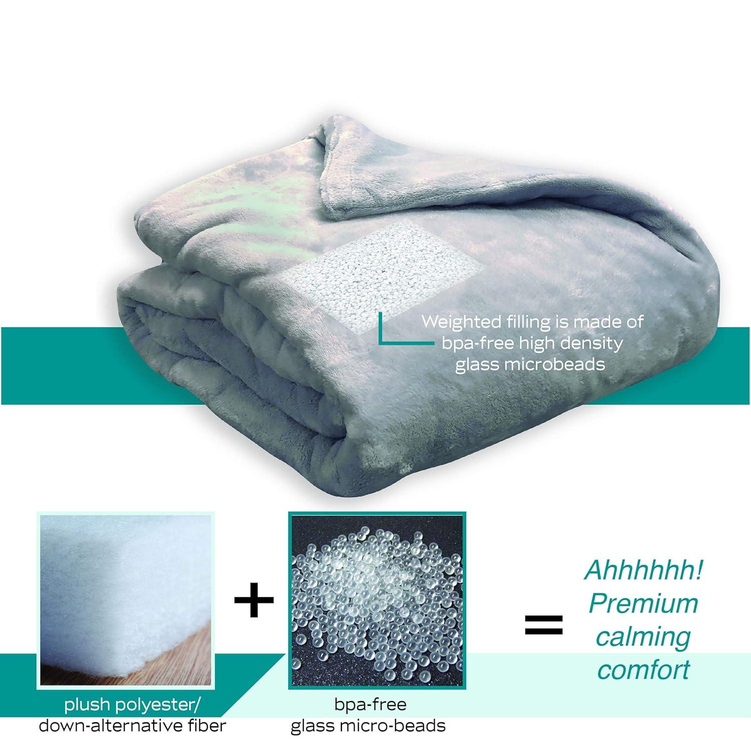 DreamLab 15lb Weighted Blanket with Washable Cover, Grey