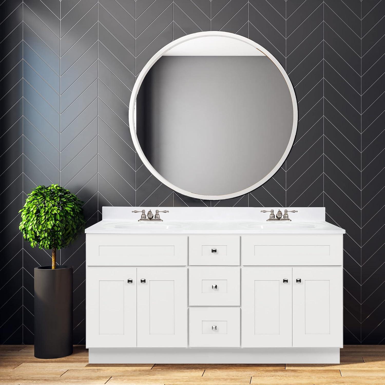 Design House Brookings 60 Inch Bathroom Vanity, Ready to Assemble, Solid Wood, Sherwin Williams – Design House, 599019-