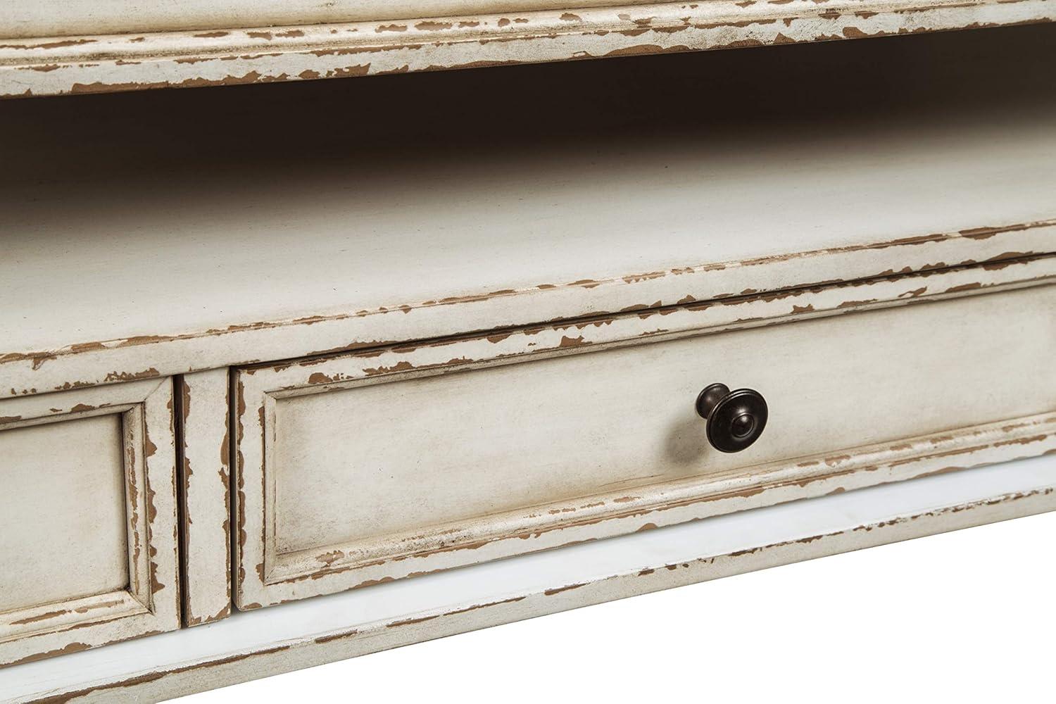 Realyn Coffee Table with Lift Top White/Brown - Signature Design by Ashley: Mid-Century Style, Storage, Wood Legs